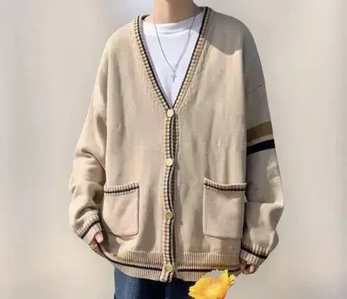 Japanese Brand New Modish Elegant Striped Sleeve Cardigan Jumper Jacket Size US L / EU 52-54 / 3 - 1 Thumbnail