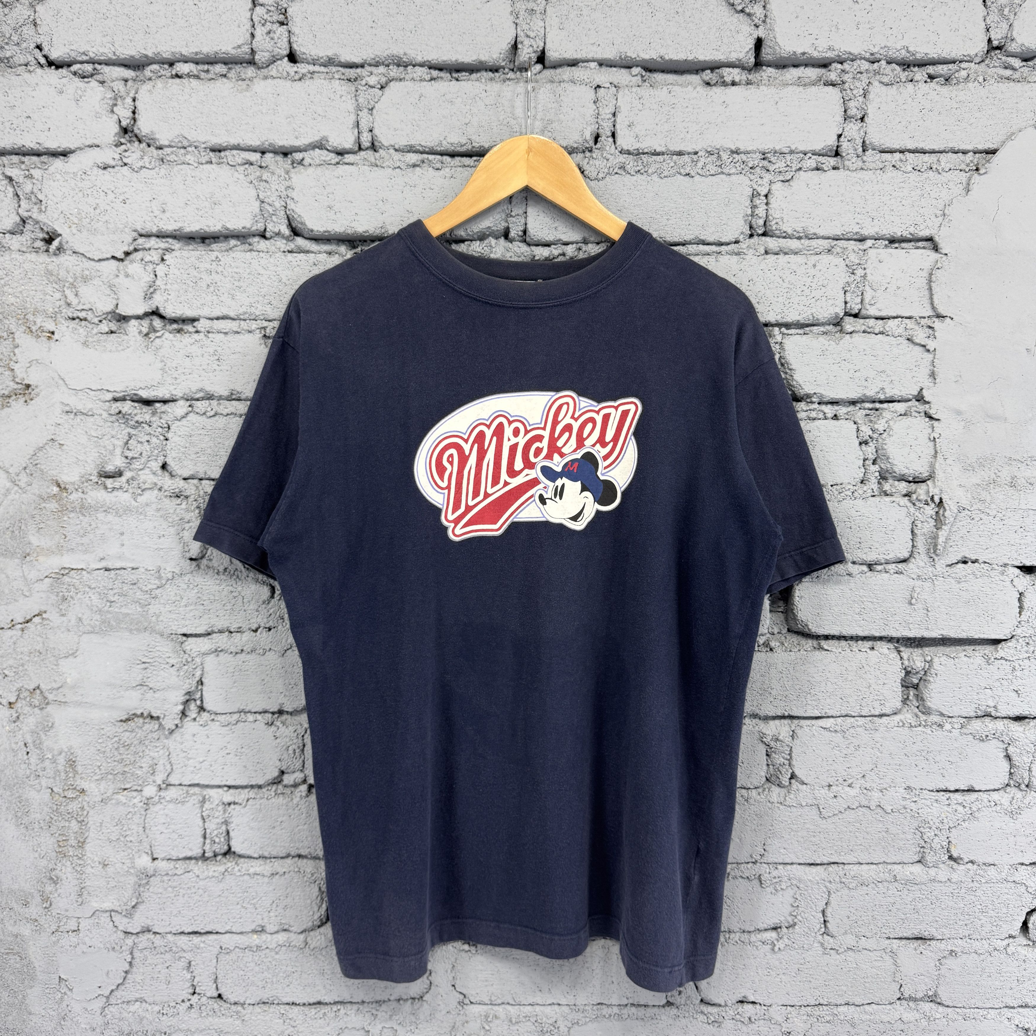 Disney Vintage Navy Blue Mickey Mouse Disney Sunfaded Tshirt Size US L / EU 52-54 / 3 - 1 Thumbnail