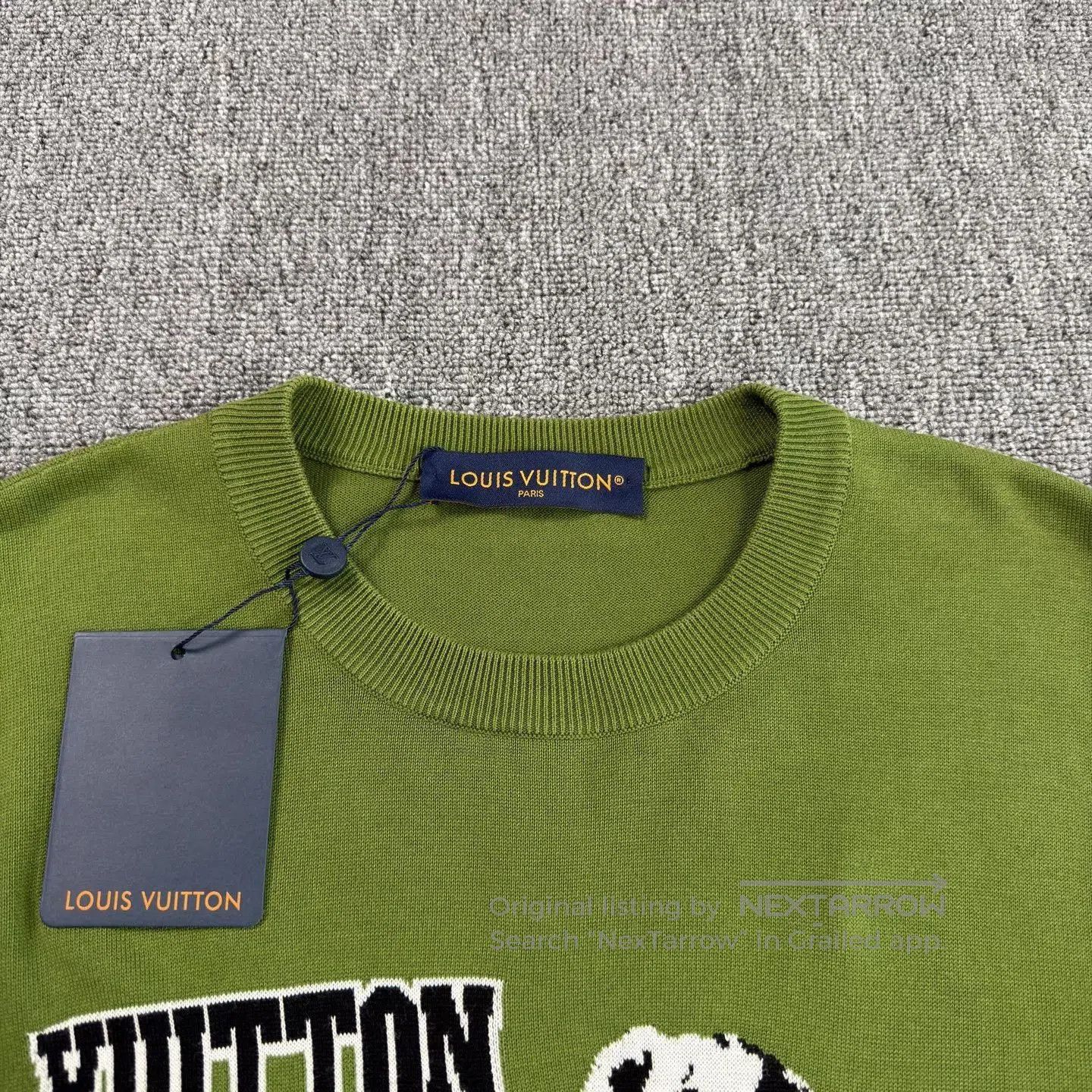 Louis Vuitton LV Dog Pattern Green Knit Short-Sleeve. Size S / US 4 / IT 40 - 3 Thumbnail