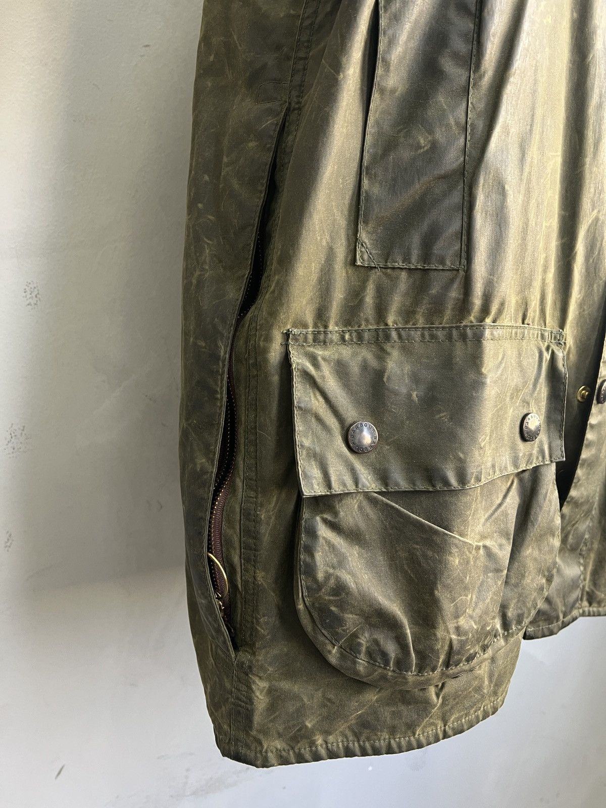 Barbour Vintage Barbour Beaufort waxed Olive Field Jacket Military Size US S / EU 44-46 / 1 - 7 Thumbnail