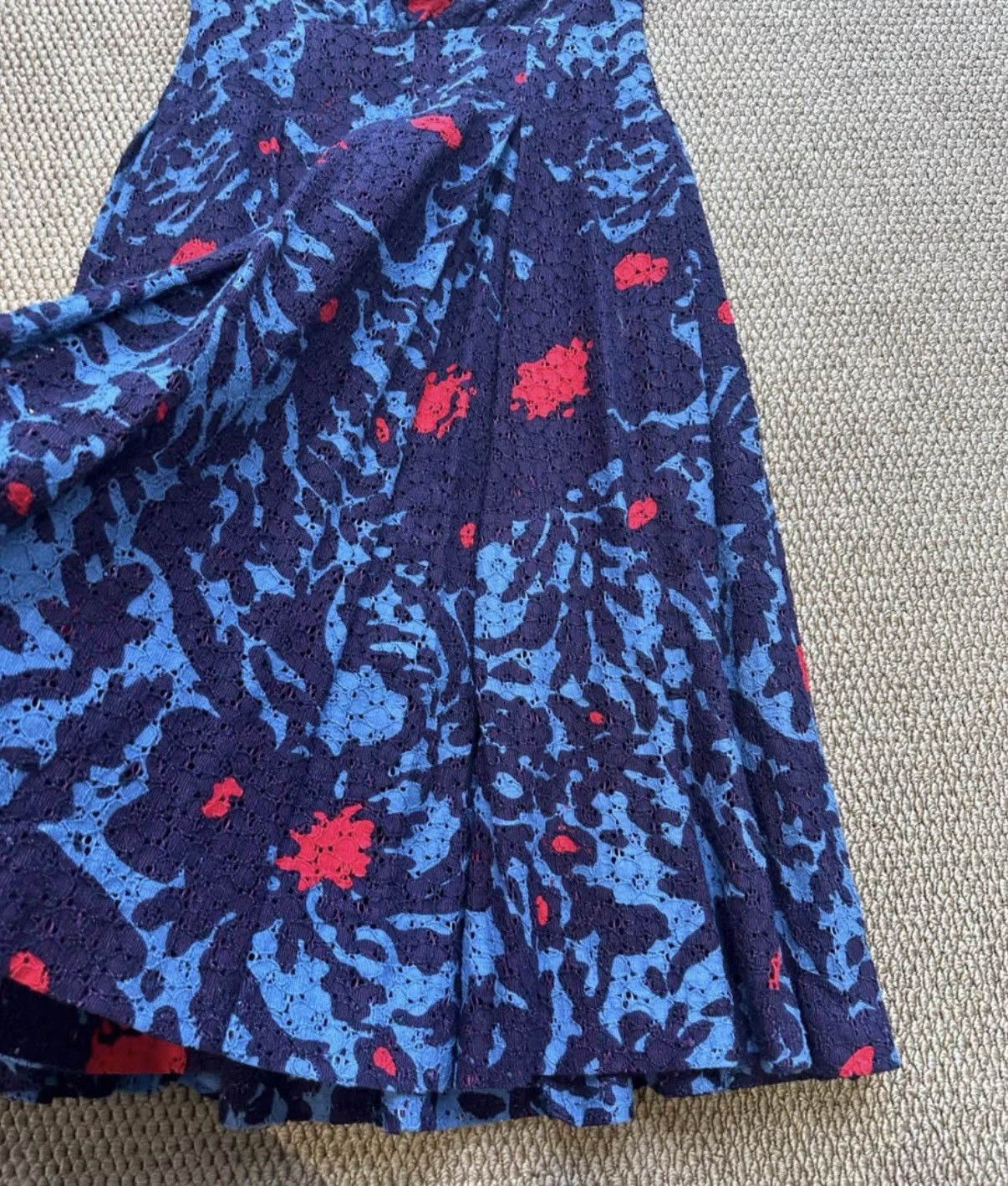 Comme des Garcons COMME des GARÇONS Style Navy Blue Lace Print Midi Skirt K23 Size 25" / US 0 / IT 36 - 8 Thumbnail