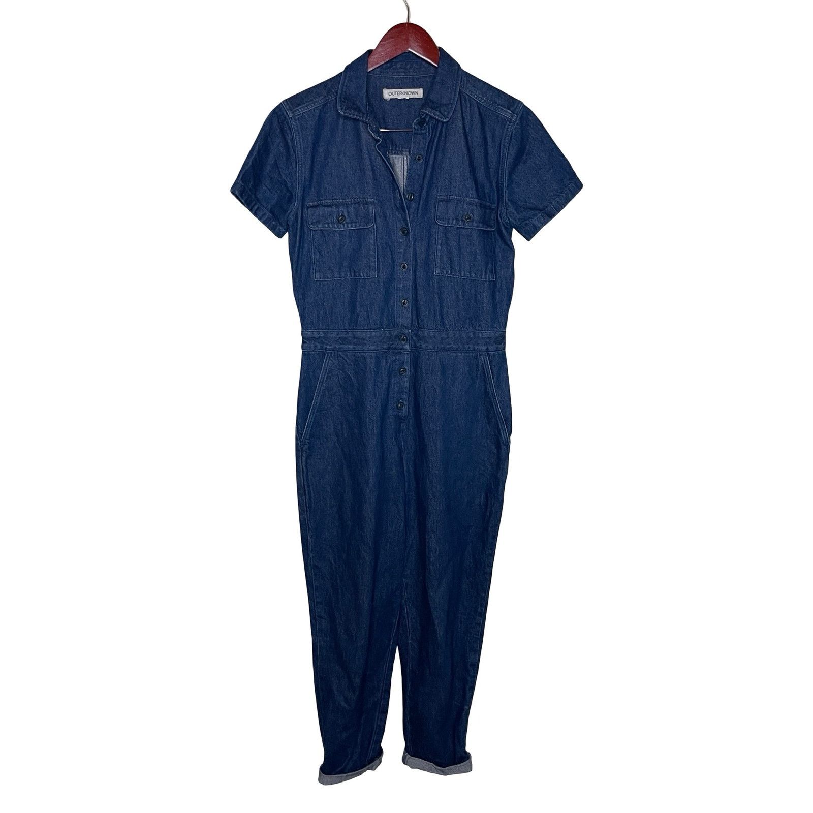 Outerknown OUTERKNOWN Indigo Blue Denim Jumpsuit Womens XS Size 24" / US 00 / IT 34 - 1 Thumbnail