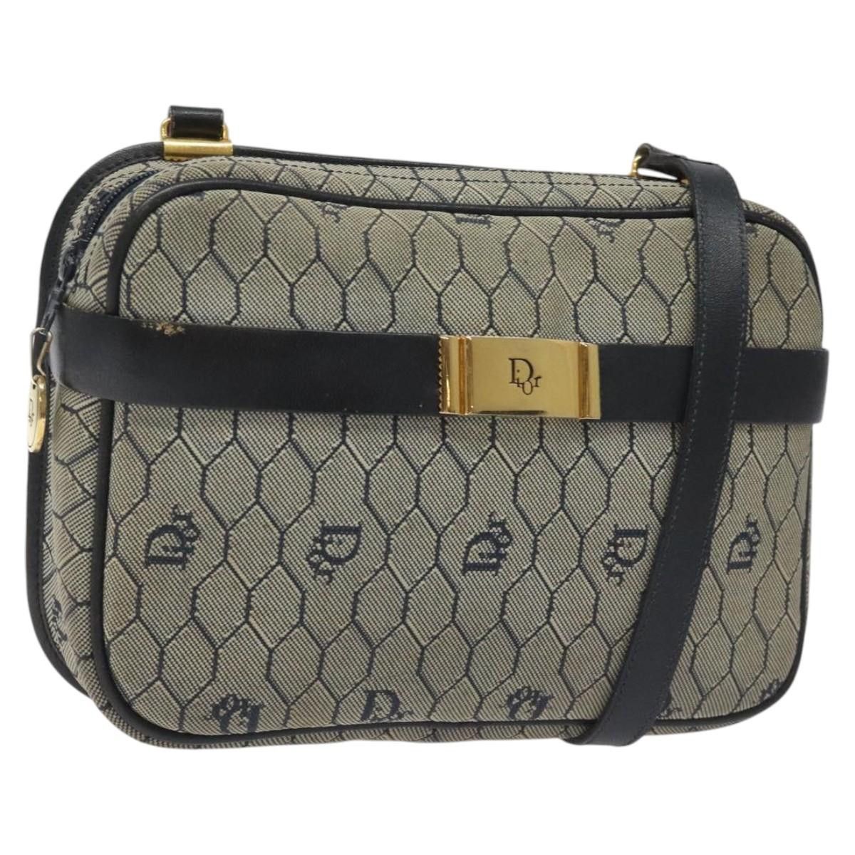 Dior DIOR Honeycomb Canvas Shoulder Bag Gold Navy Size ONE SIZE - 1 Thumbnail