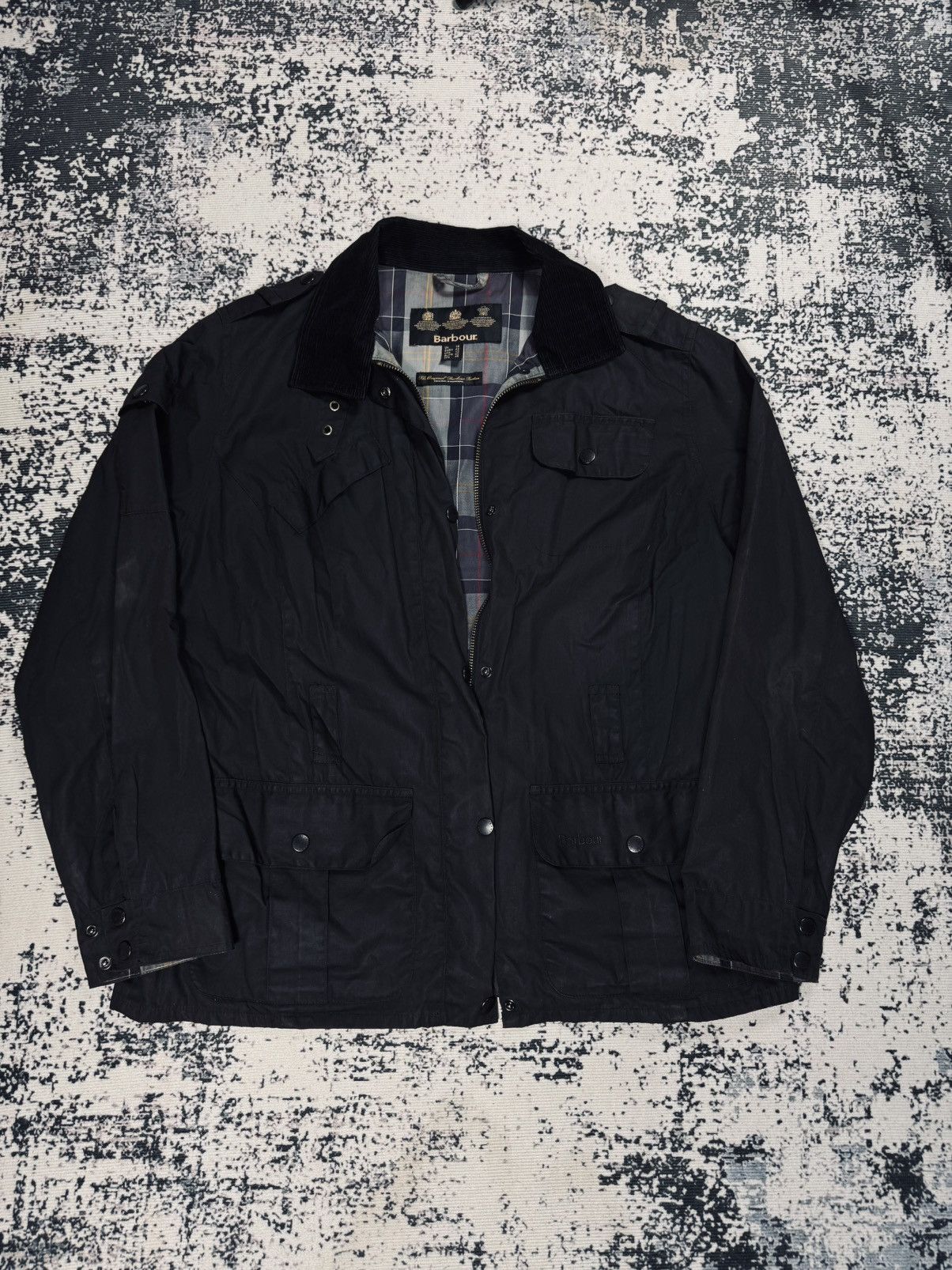 Barbour × Vintage Barbour bomber Light Jacket full pattern womens black 44 XL Size US XL / EU 56 / 4 - 2 Thumbnail