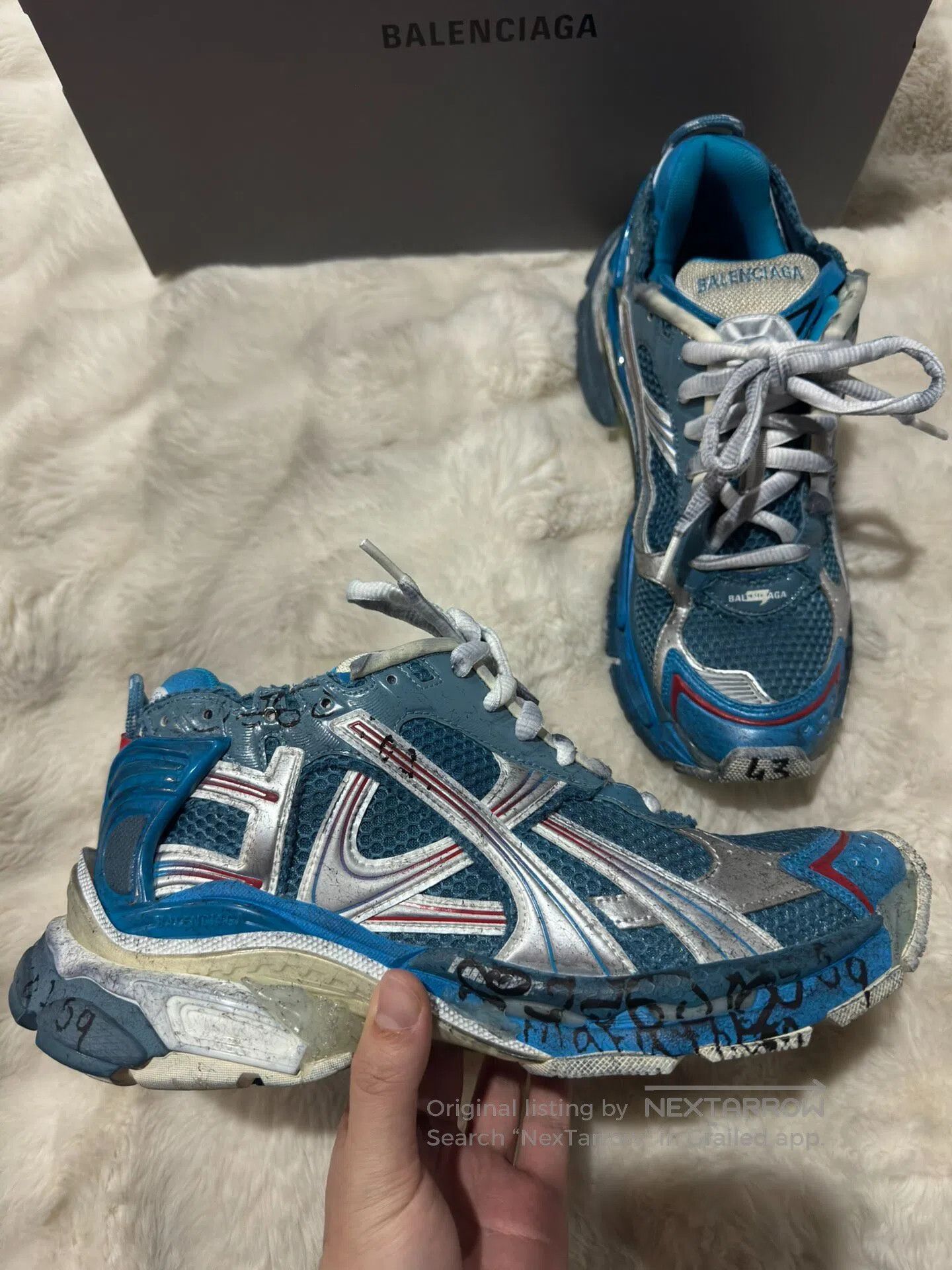 Balenciaga Balenciaga Splatter Painted Runner Dad Shoes| Size US 10 / EU 43 - 2 Thumbnail