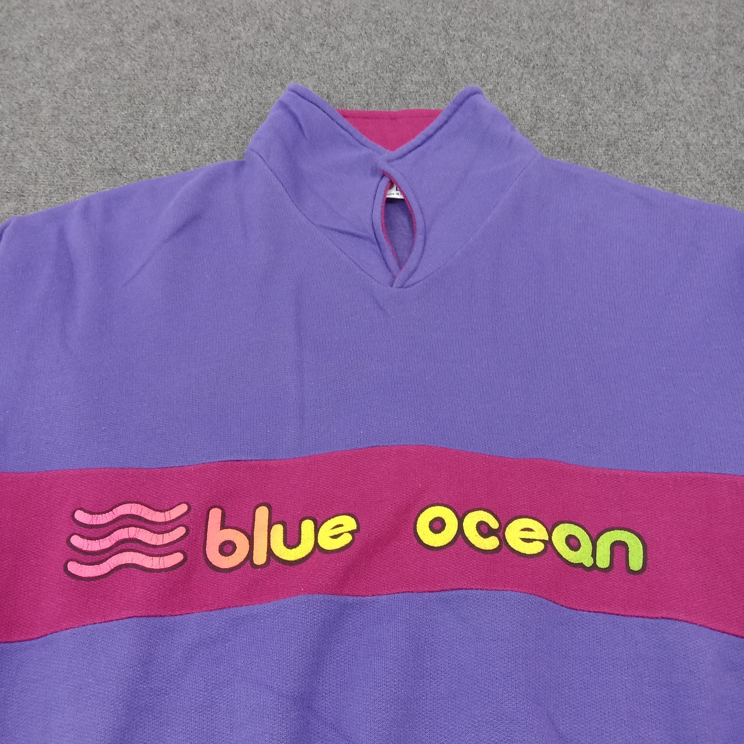 Vintage 90s Blue Ocean Polo Collar Pullover C268N14 Size US L / EU 52-54 / 3 - 2 Thumbnail
