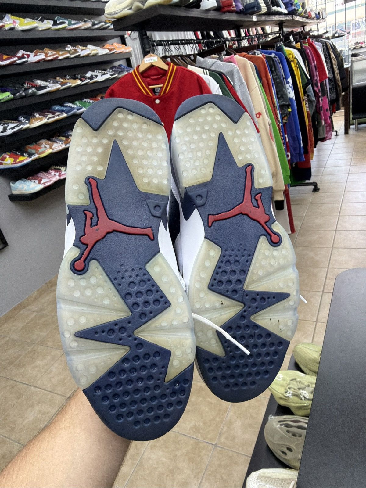 Jordan Brand Jordan Air Jordan 6 Retro Olympic 2024 White Navy High Top Size US 10.5 / EU 43-44 - 13 Thumbnail