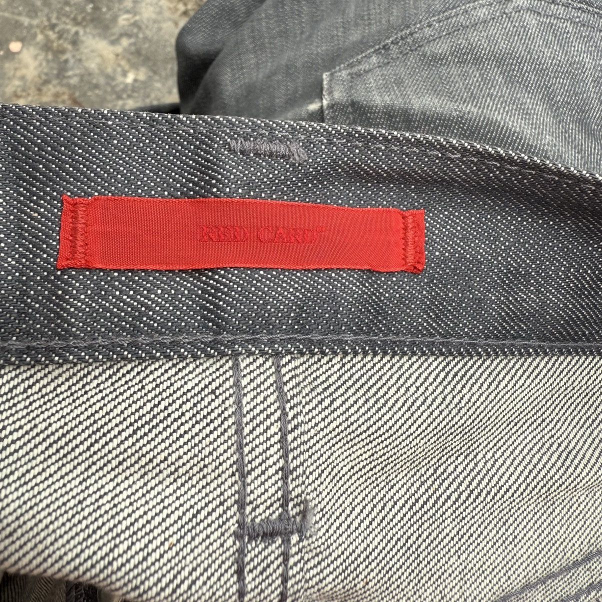 VINTAGE RED CARD FADED GRAY JEAN DENIM PANTS