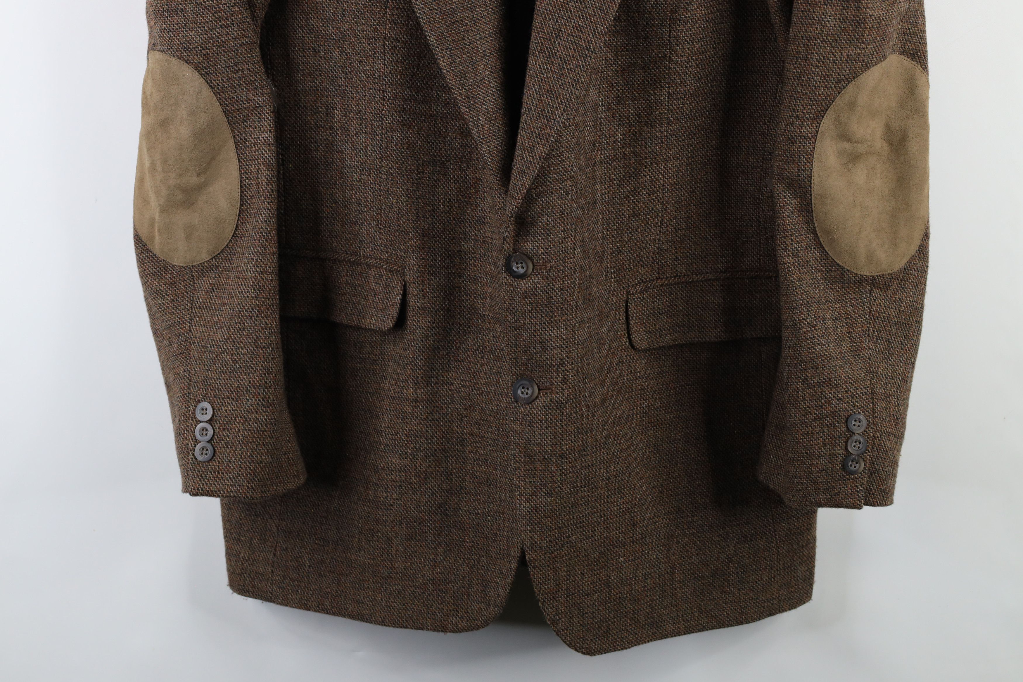 Vintage Vintage 90s Tweed Elbow Patch Strap Collar Blazer Jacket USA Size US XXL / EU 58 / 5 - 3 Thumbnail