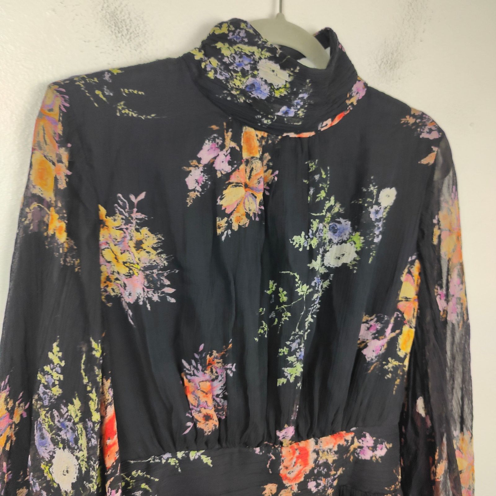 Anthropologie Anthropologie BHLDN Lior Long-Sleeve Chiffon Dress Size S / US 4 / IT 40 - 2 Thumbnail