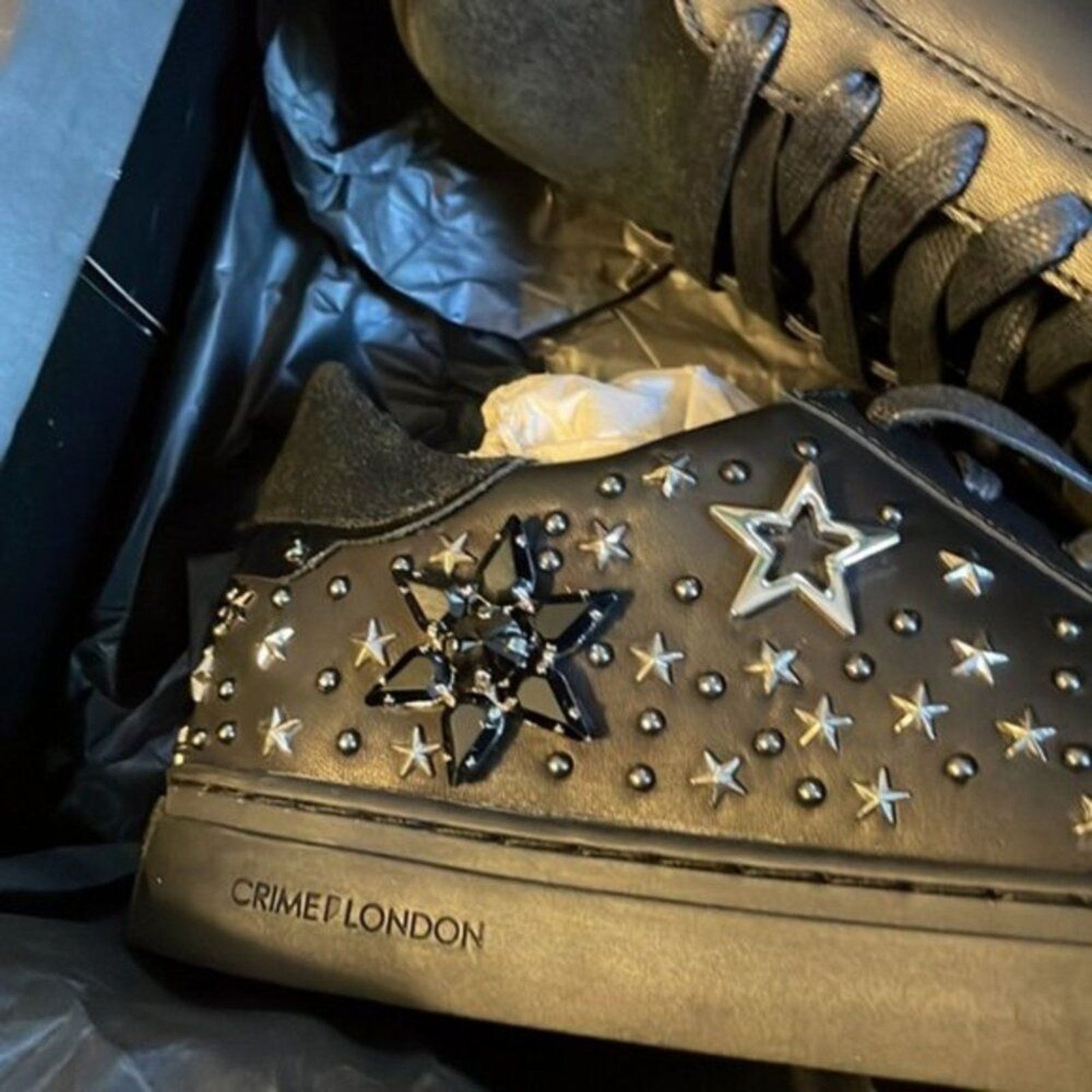 Crime London Crime London Sneaker with black with silver stars size 6 Size US 6 / IT 36 - 8 Thumbnail