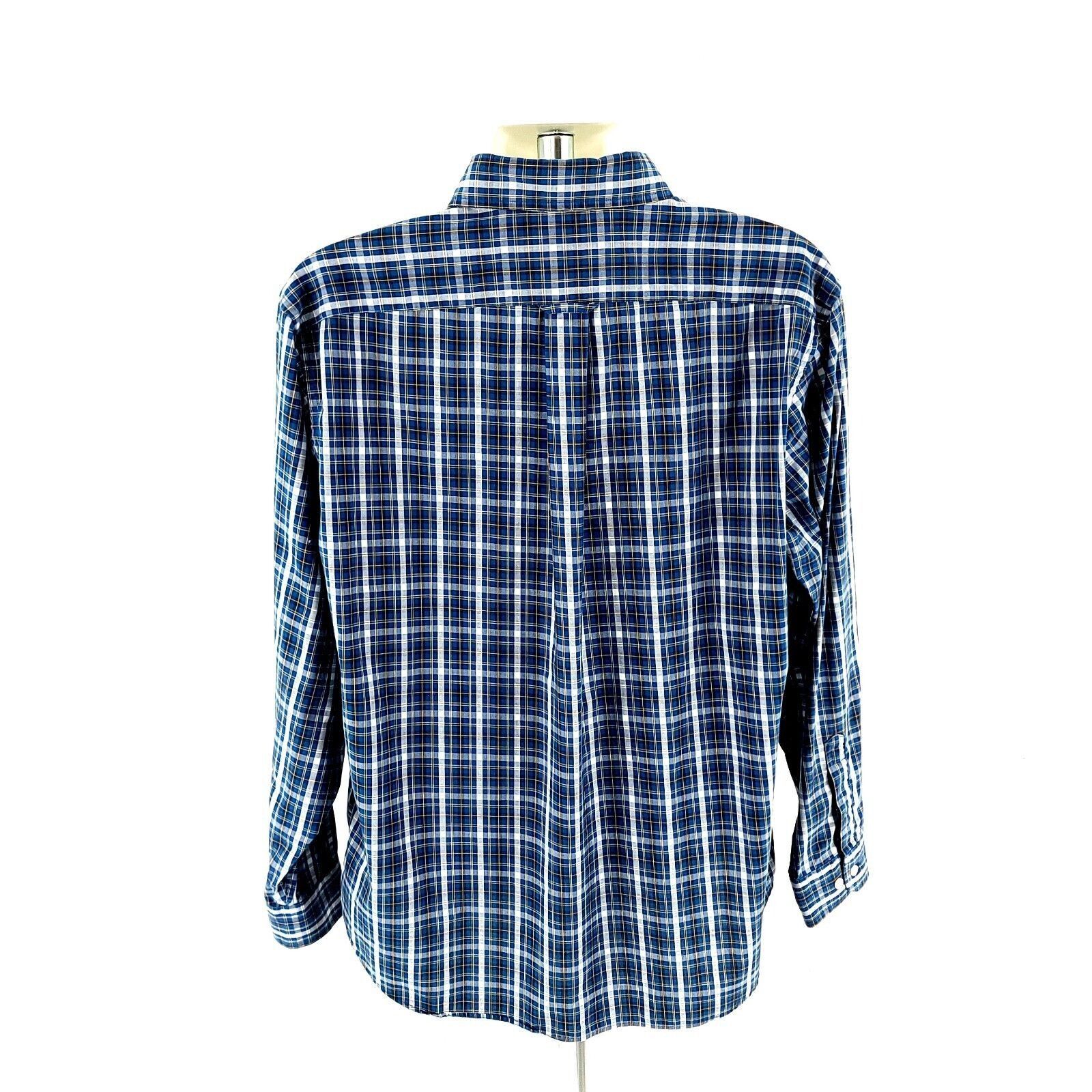 Nautica Nautica Wrinkle Resistant Blue Yellow Plaid XL Cotton Collar Size US XL / EU 56 / 4 - 5 Thumbnail