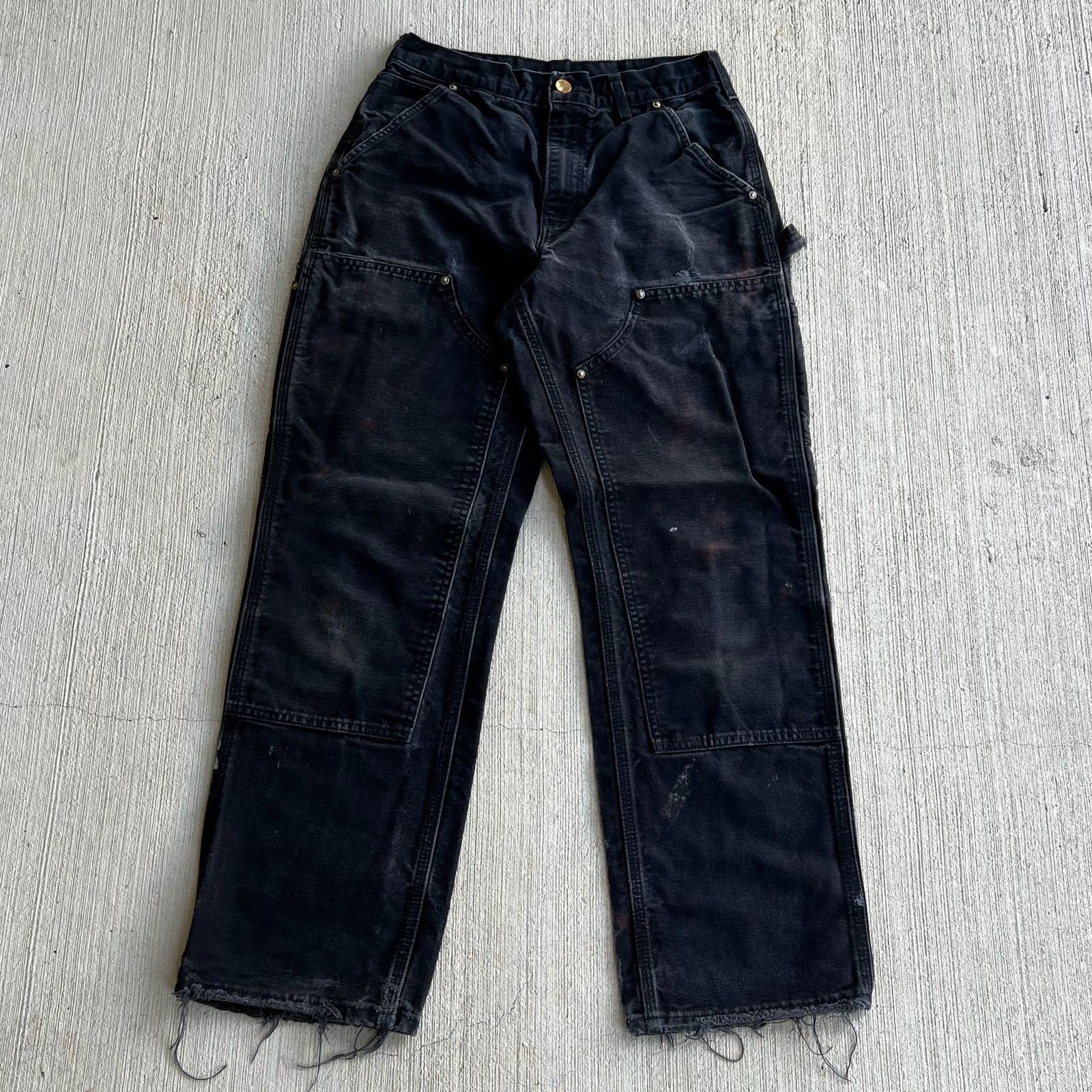 Carhartt × Vintage Carhartt Double Knee Pants Faded Black | Grailed