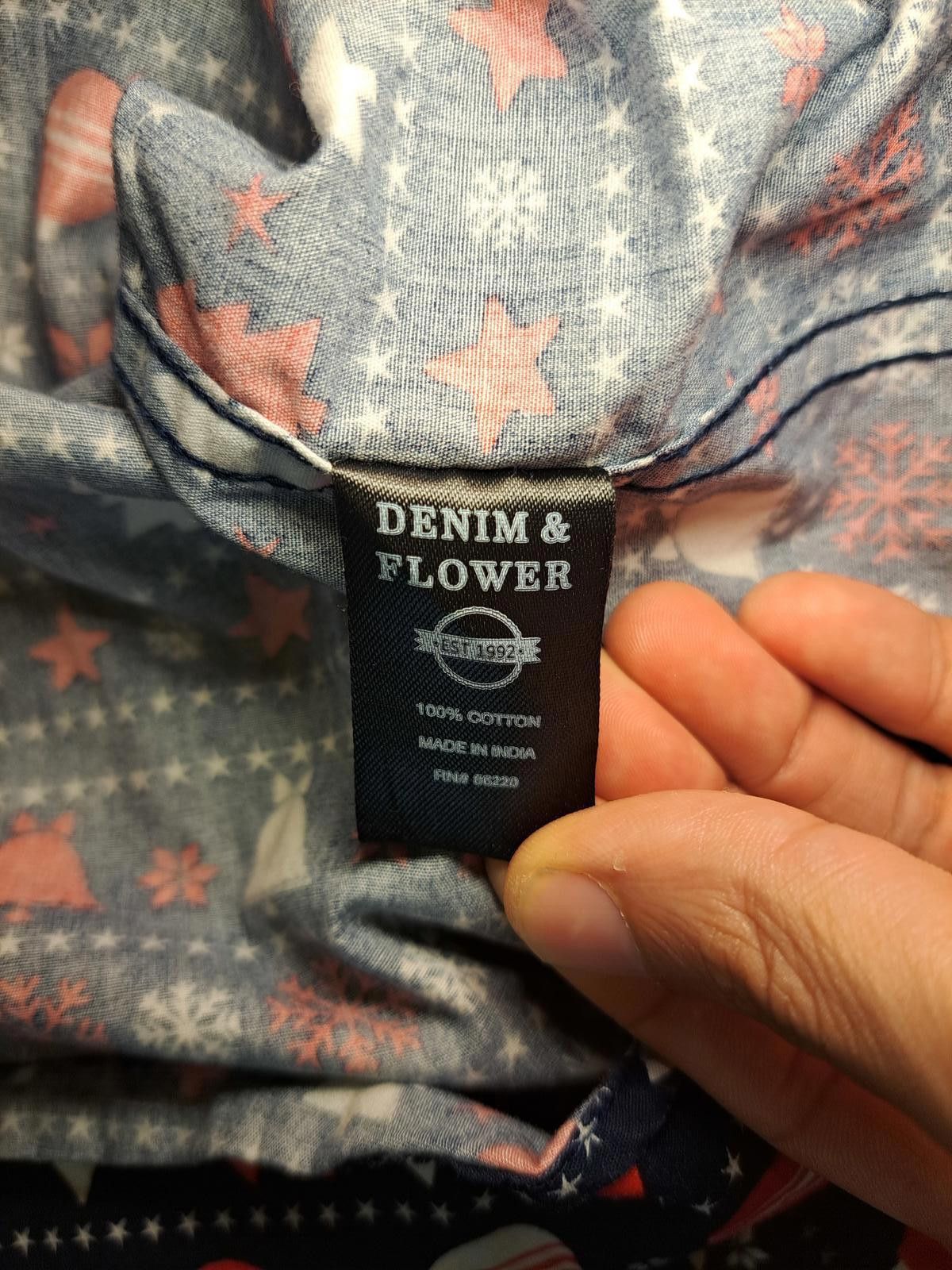 Denim & Flower CHRISTMAS Denim & Flower Button Up Shirt Mens Small Blue Size US S / EU 44-46 / 1 - 3 Thumbnail