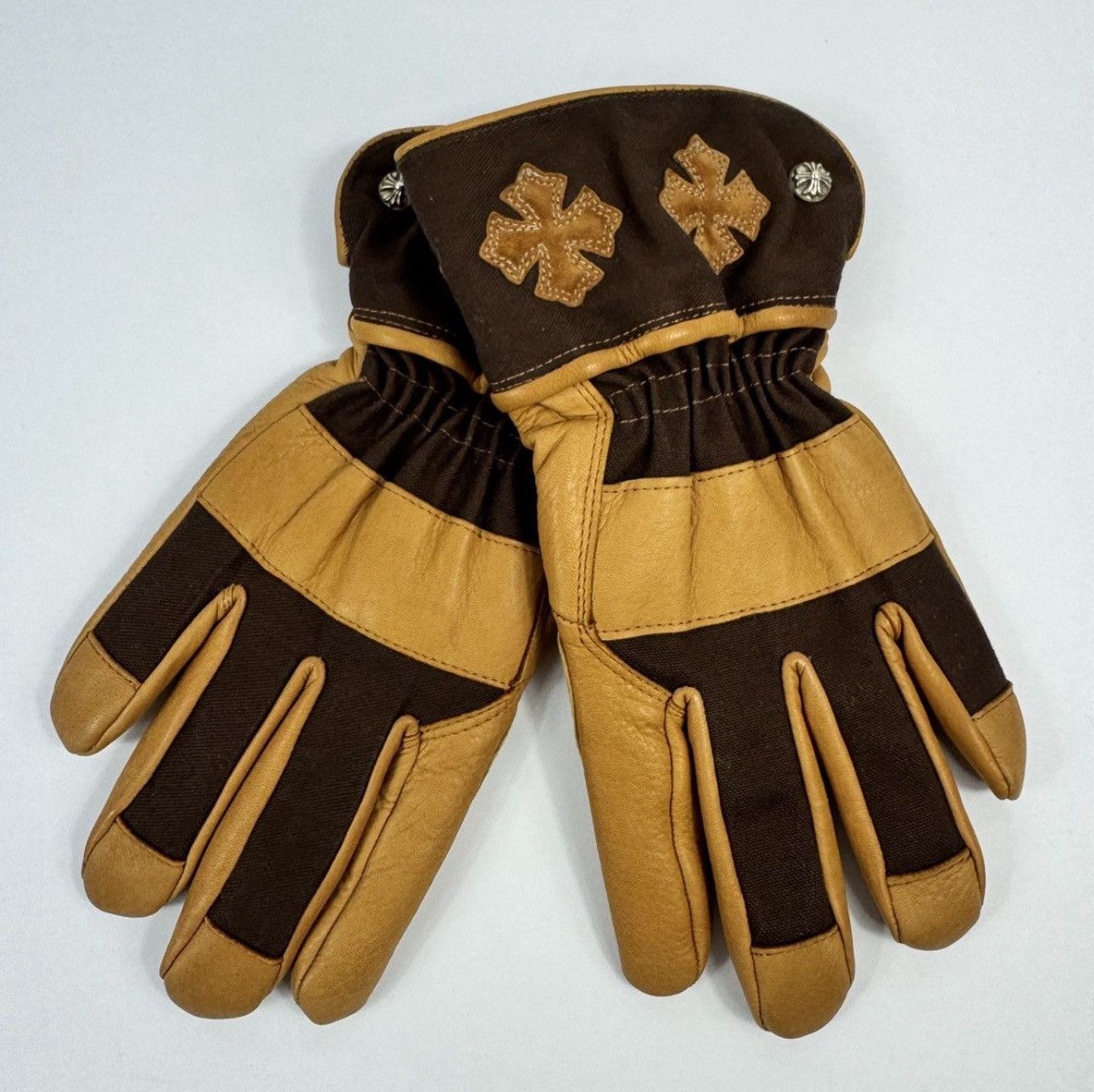 Chrome Hearts LEATHER CROSS PATCH GLOVES (RARE) L Size ONE SIZE - 1 Thumbnail
