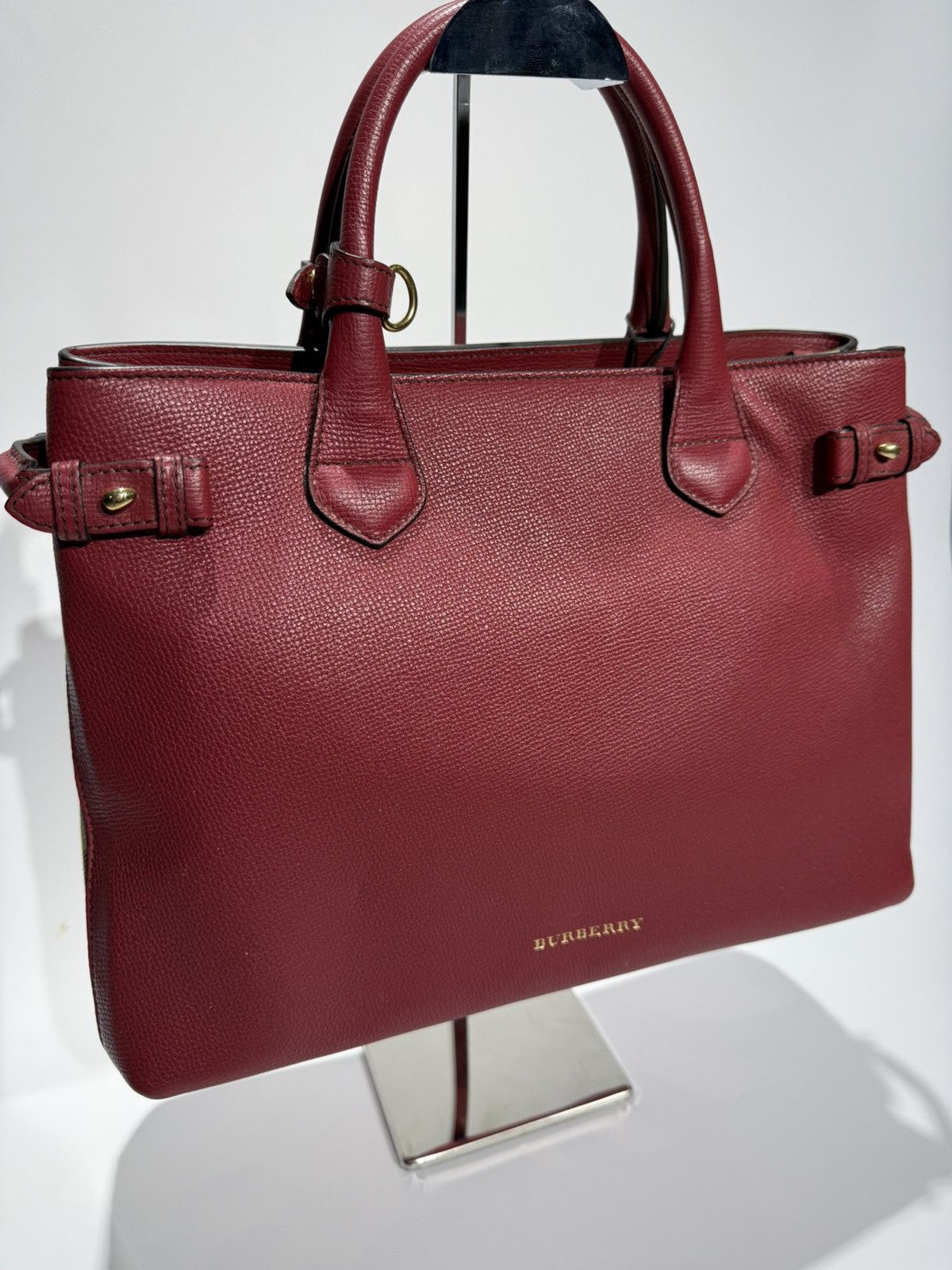 Burberry Burberry House Check Derby Leather Medium Banner Bag Size ONE SIZE - 4 Thumbnail
