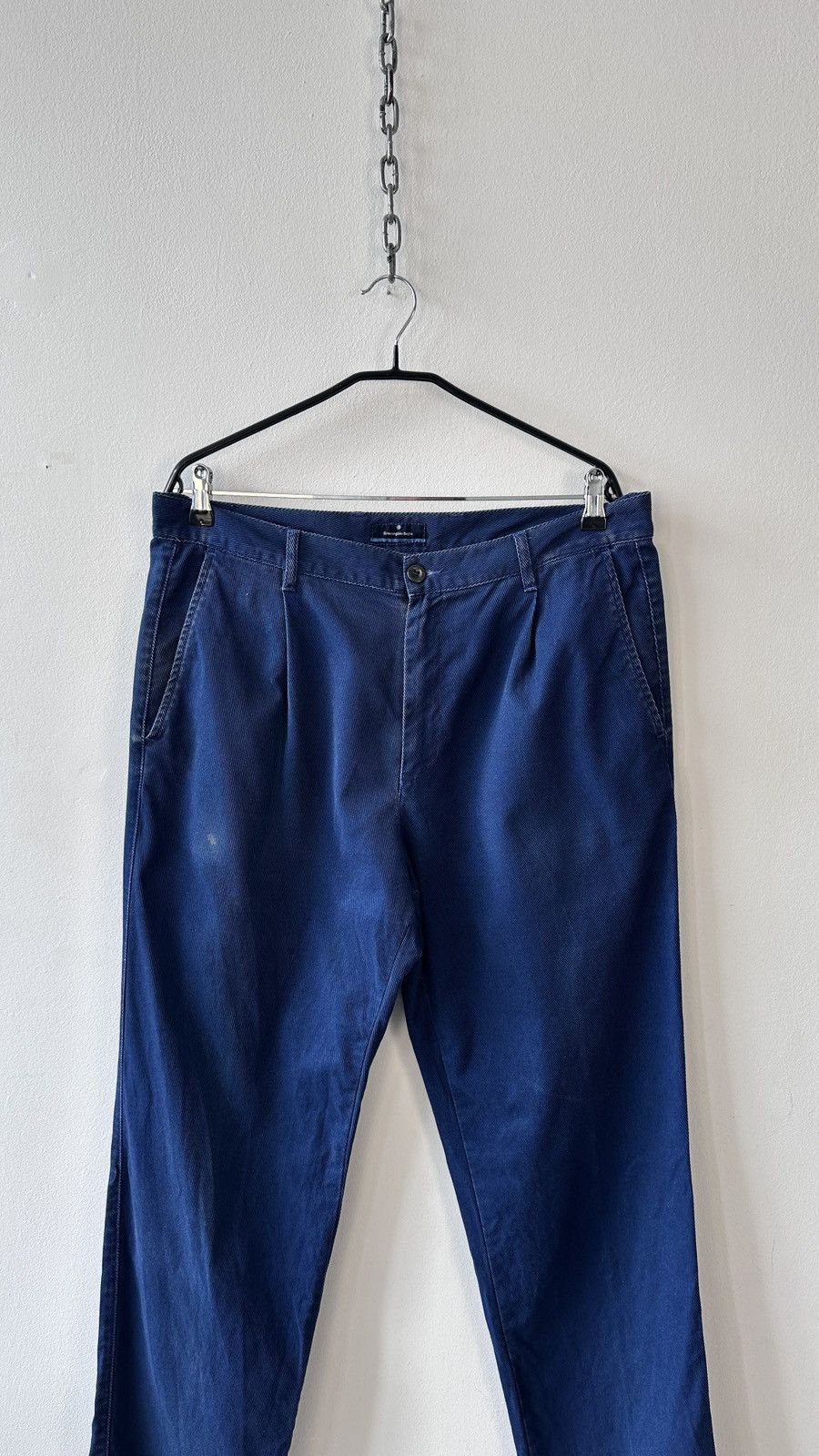 Ermenegildo Zegna Ermenegildo Zegna Navy Blue Cotton Trousers Pants Pleated Size US 36 / EU 52 - 4 Thumbnail