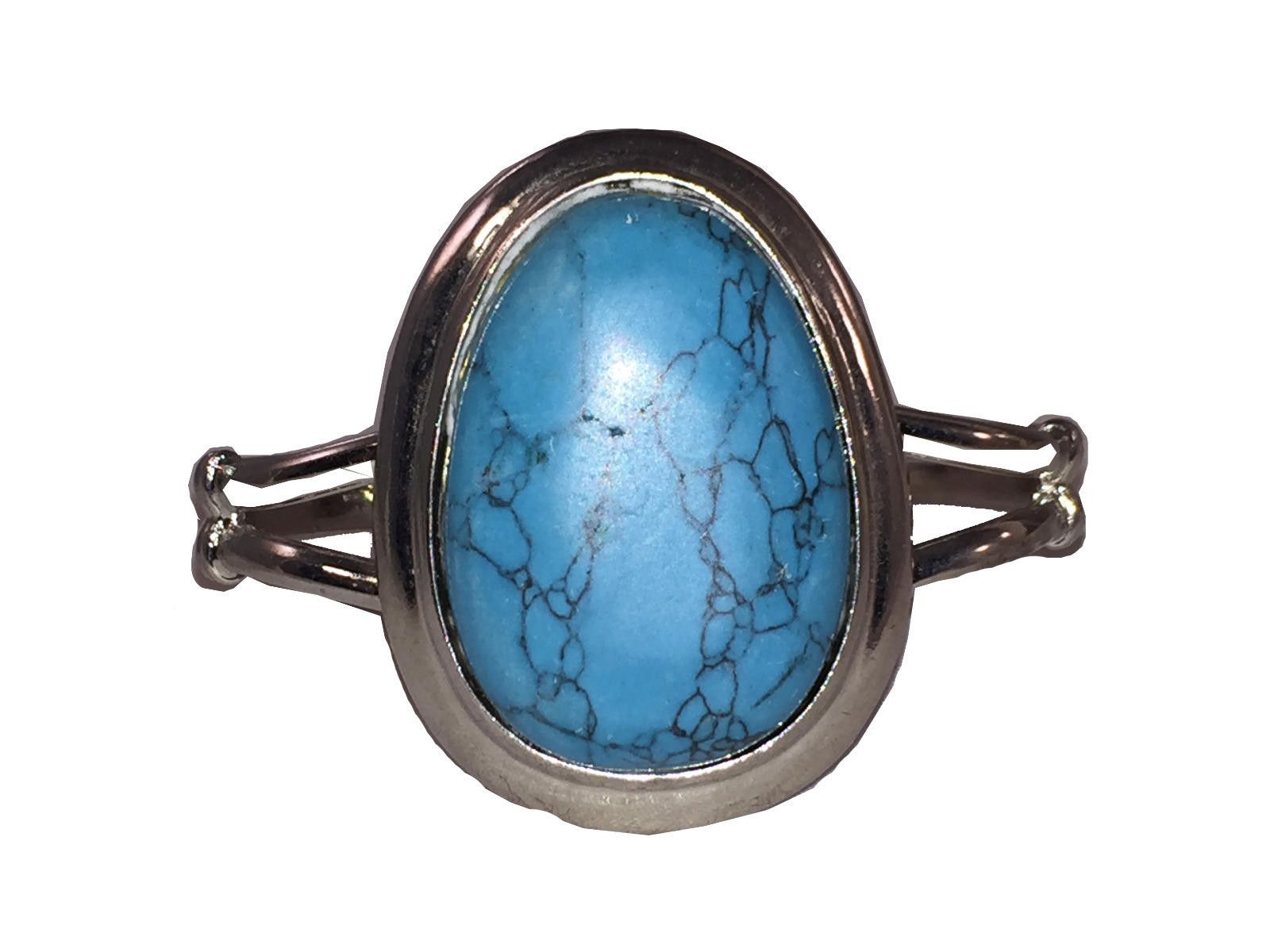 Designer Massive Simulated Turquoise Silver Tone Costume Bracelet Size ONE SIZE - 1 Thumbnail