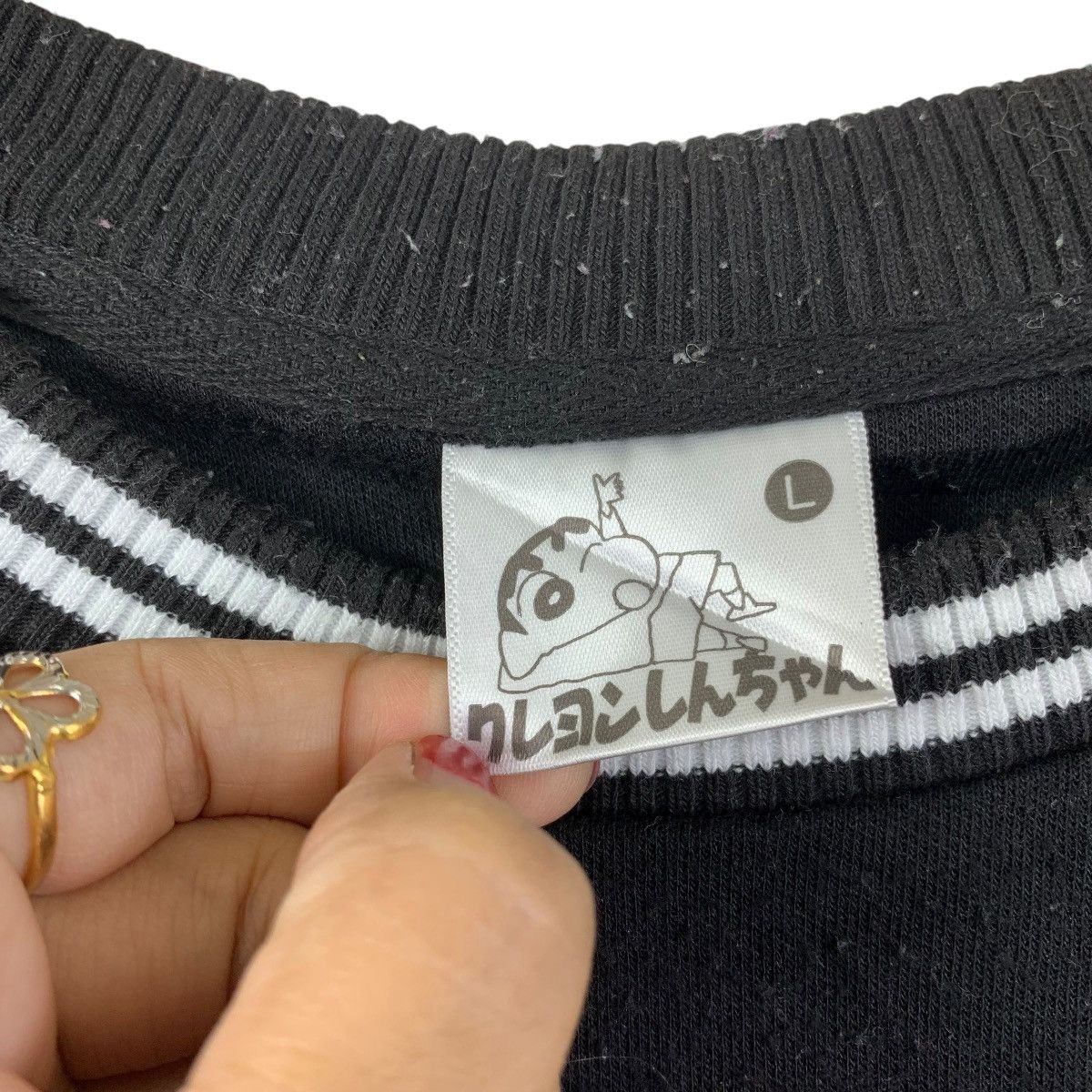 Vintage Vintage Crayon Shin-chan Buriburi Zaemon Sweatshirt Black Size US L / EU 52-54 / 3 - 3 Thumbnail
