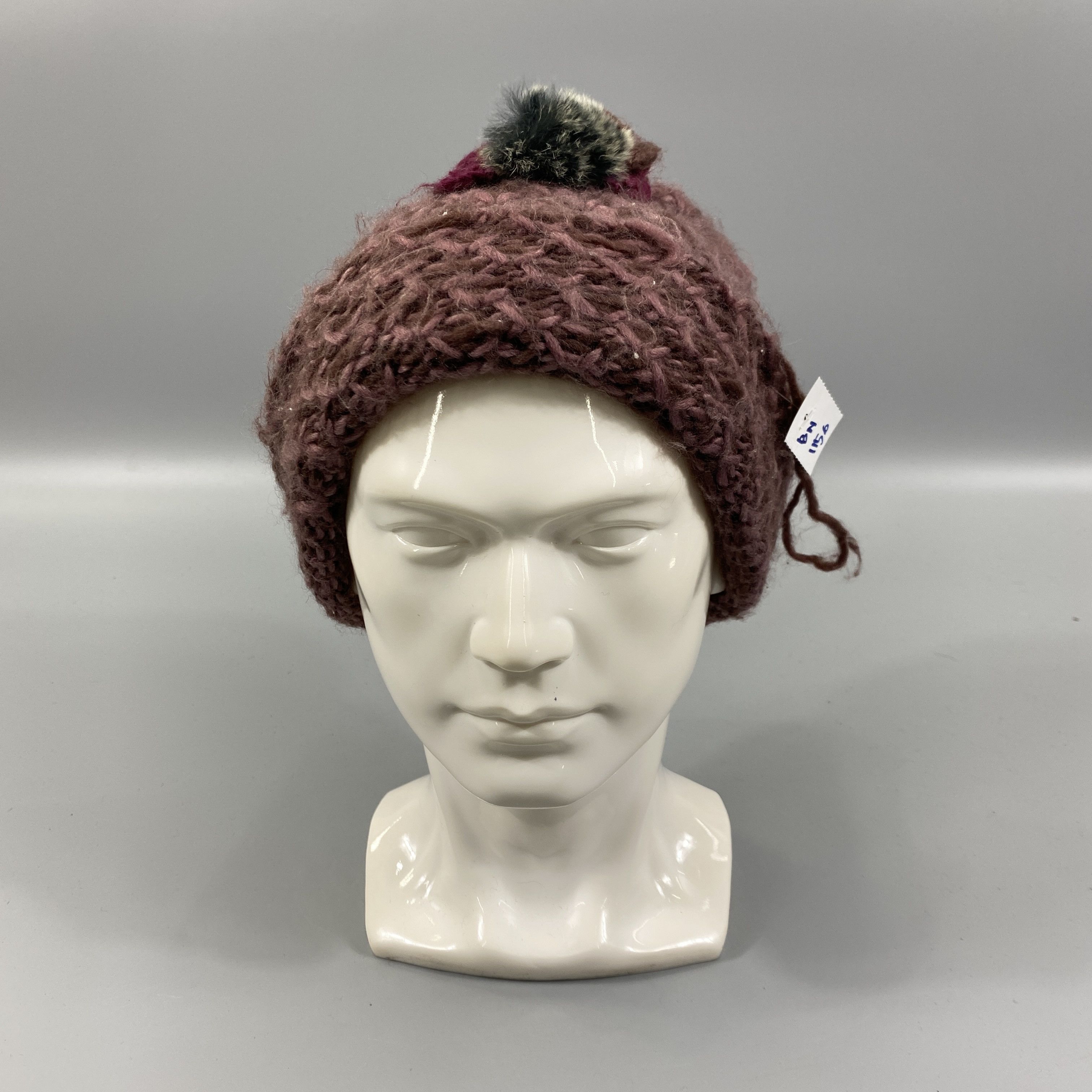 Japanese Brand Knit Snow Cap Beanie Hat With Small Flowers -BN1156 Size ONE SIZE - 2 Thumbnail