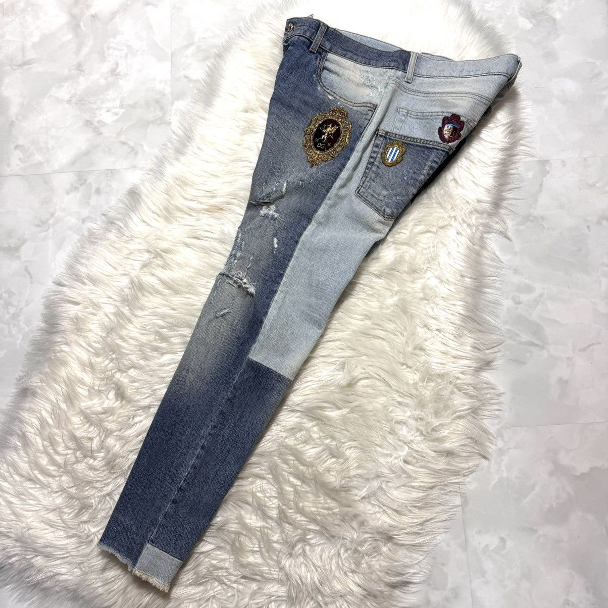 Dolce & Gabbana Dolce & Gabbana antique mirror patchwork denim pants jeans Size US 42 / EU 58 - 11 Thumbnail