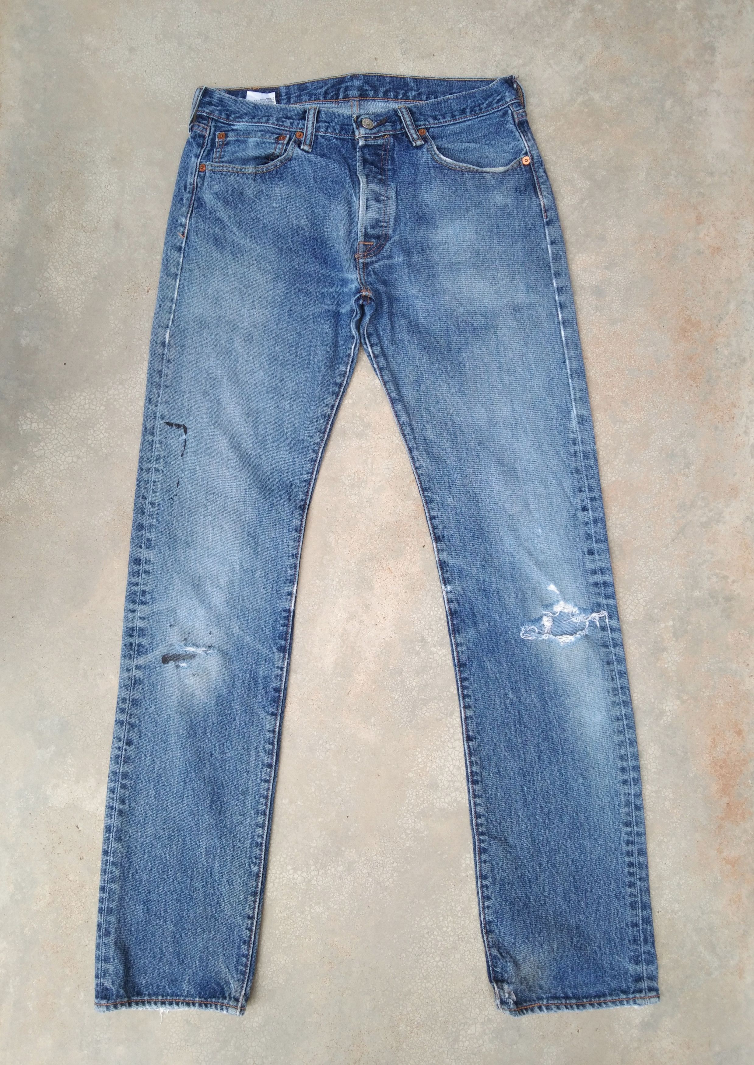 Levi's Vintage Levi's 501 Distressed Jeans 32x34 Size US 32 / EU 48 - 1 Thumbnail