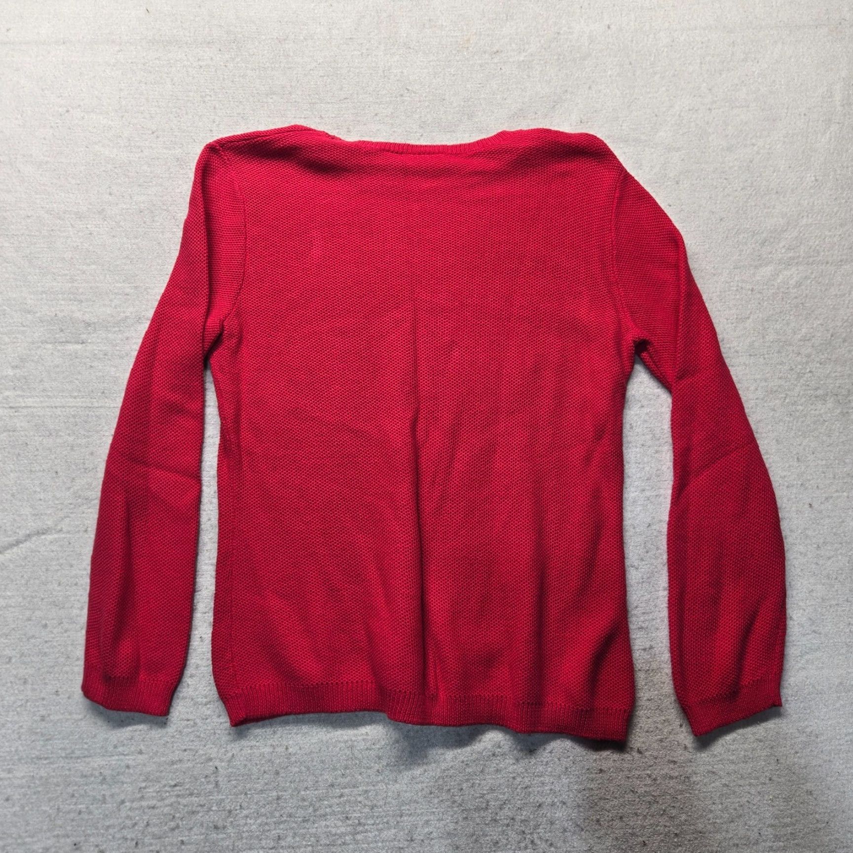 Cherokee Cherokee Sweater Adult M Red 100% Cotton Long Sleeve V-Neck Knit Stretchy Size M / US 6-8 / IT 42-44 - 6 Thumbnail