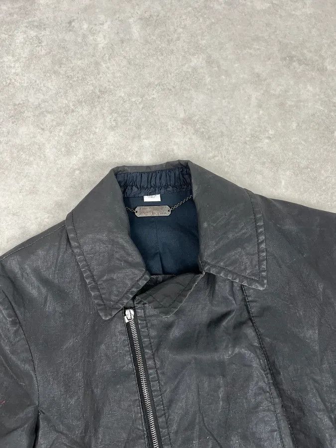 John Galliano 2000s John Galliano Black Waxed Asymmetrical Jacket Size US M / EU 48-50 / 2 - 7 Thumbnail