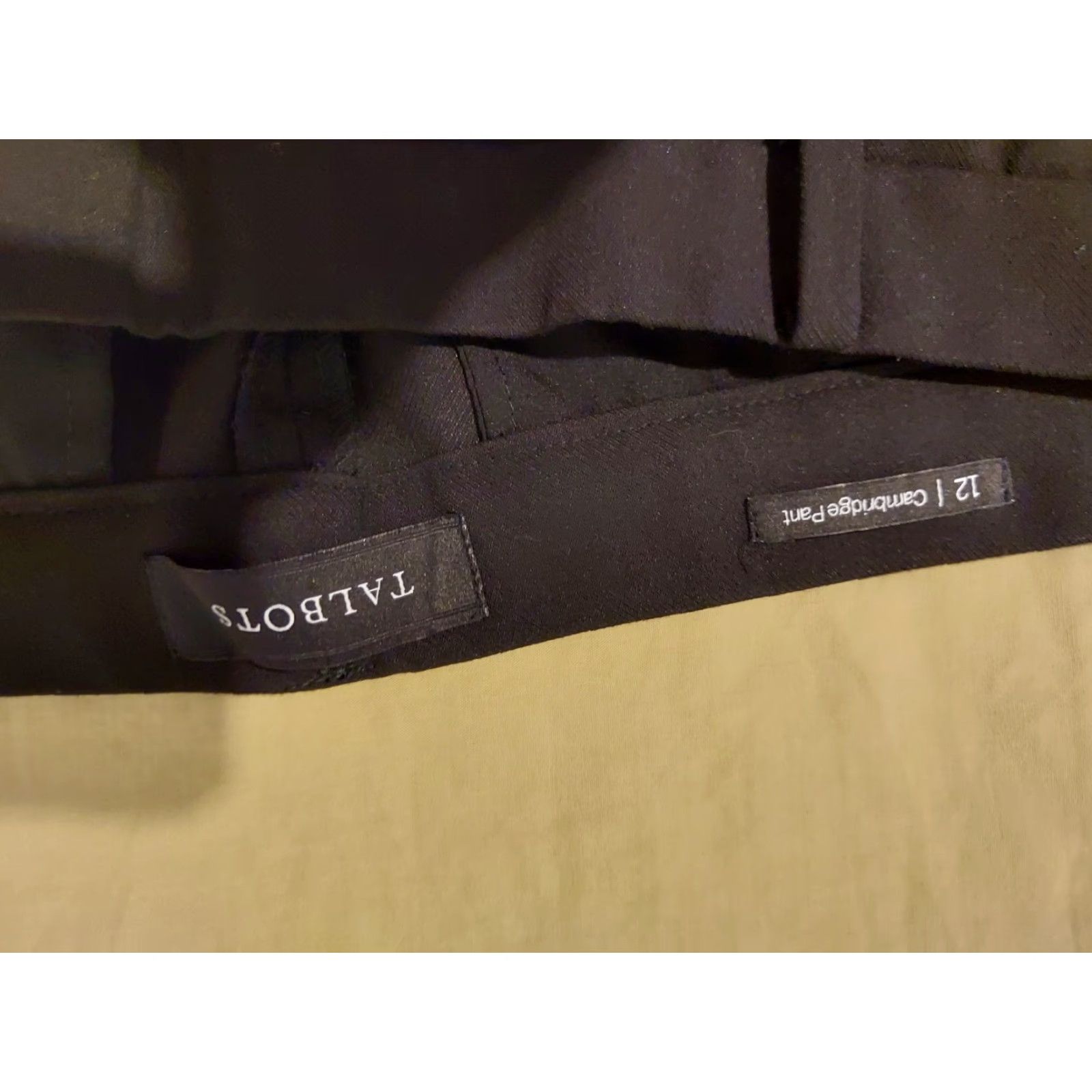 Talbots Womens Talbots Dress Pants 12 Black Slacks Chino Trouser Khaki Regular Size Pants Dress Womens Talbots Black 12 Size 34" / US 12 / IT 48 - 3 Thumbnail
