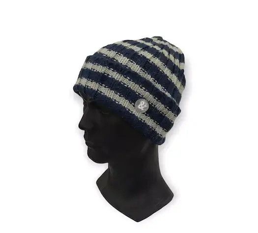 Japanese Brand × Vintage Japanese Brand Stripe Design Knit Beanie Hat Size ONE SIZE - 1 Thumbnail