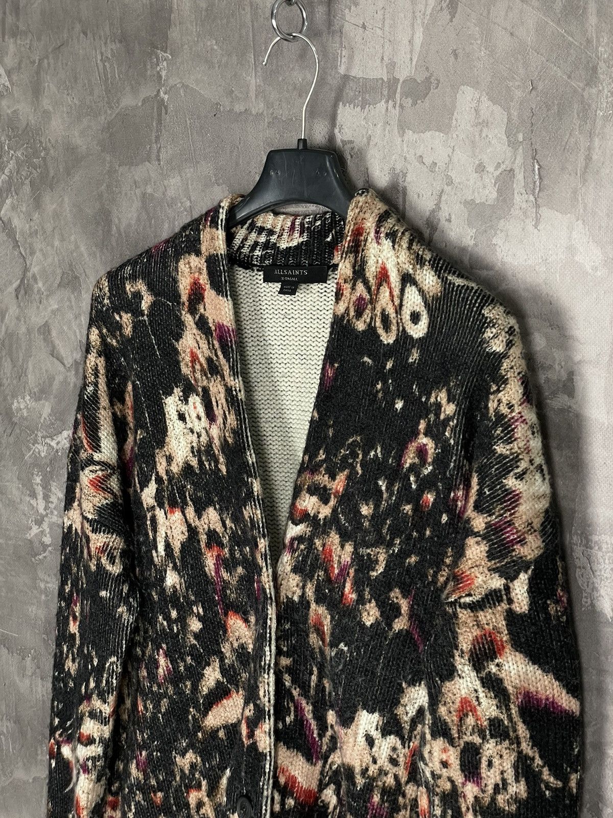 Allsaints AllSaints Cotton Oversized Mesh Y2K Coloured Cardigan Size US XS / EU 42 / 0 - 6 Thumbnail