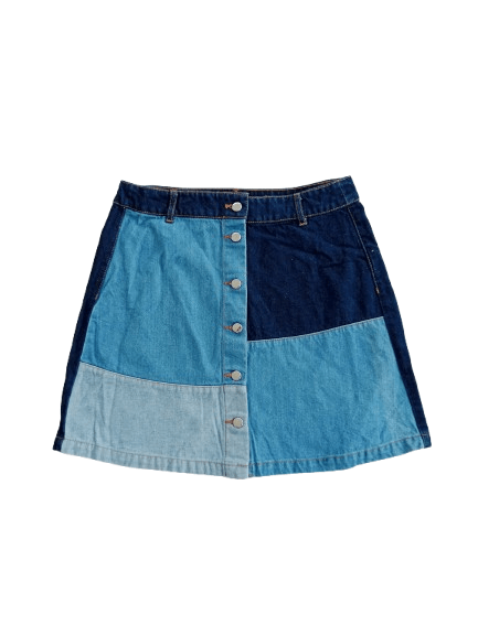 DIVIDE H&M Denim Skirt Patchwork Style