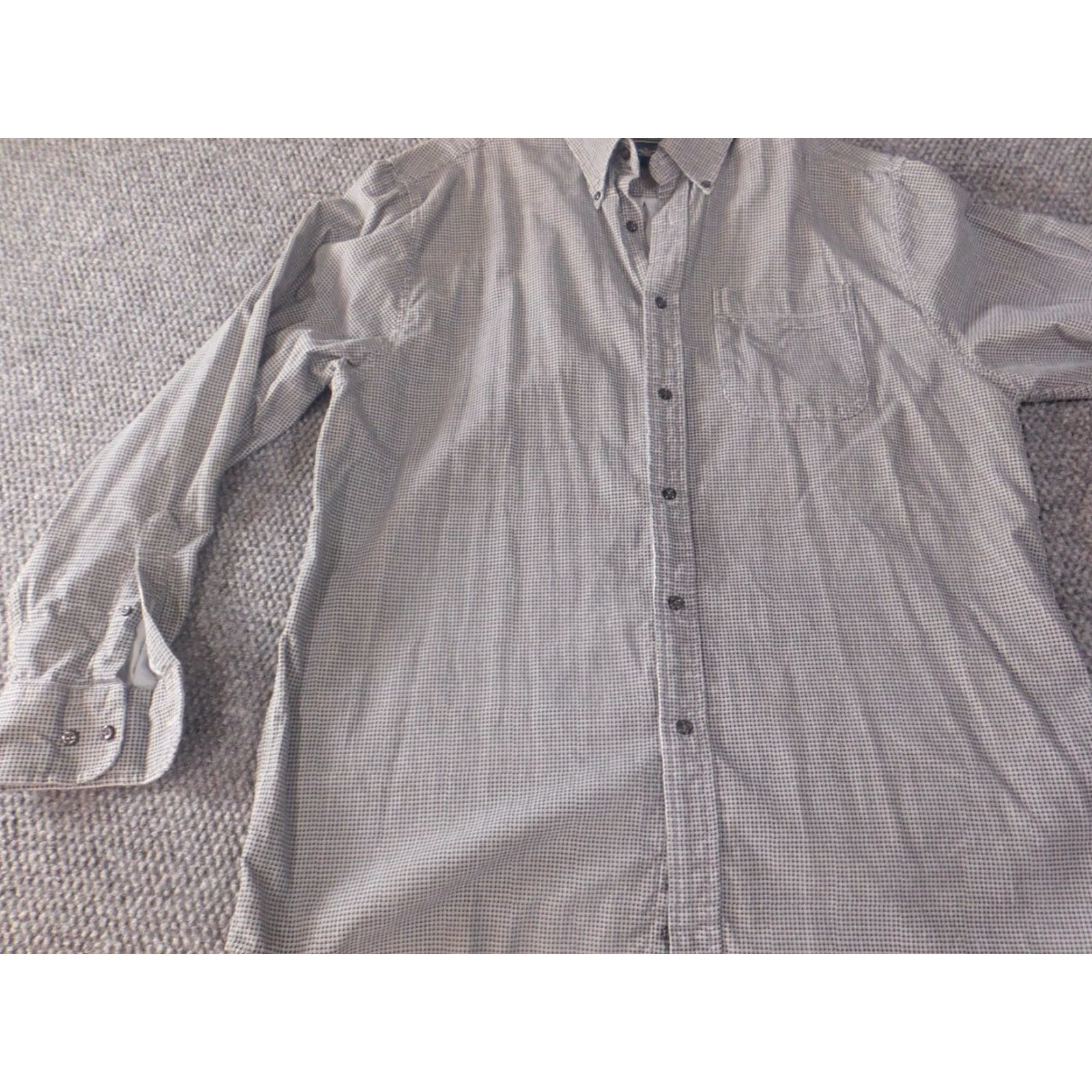 Vintage Saddlebred Mens Shirt M Gray Flannel Button-Down Long Sleeve Cotton Classic Button-Up Collar-Down Pockets Logo Size US M / EU 48-50 / 2 - 3 Thumbnail