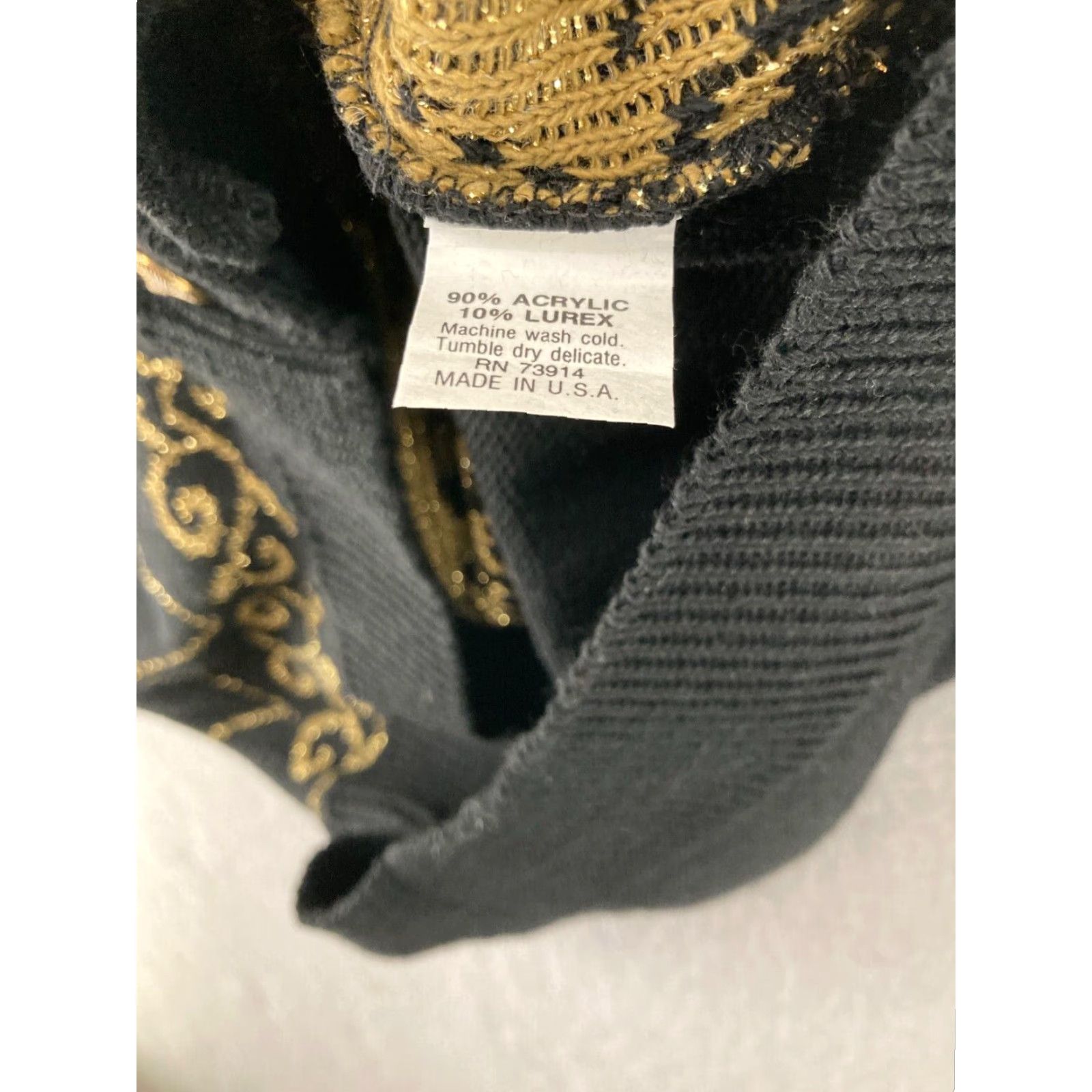 Vintage VINTAGE Alfred Dunner Sweater Cardigan Women S US Made Black Geometric Knit Button Vintage USA 50s-60s Mens? Size S / US 4 / IT 40 - 7 Thumbnail