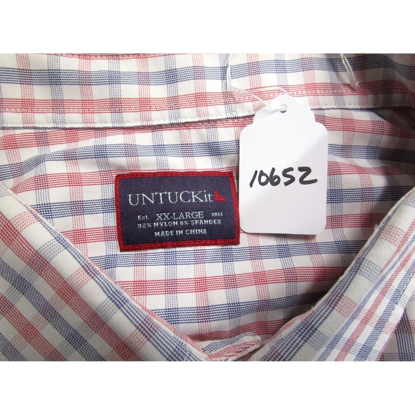 UNTUCKit UNTUCKit Shirt Men 2XL White Check Performance Button Up Long Sleeve Stretch Shirt Size US XXL / EU 58 / 5 - 7 Thumbnail