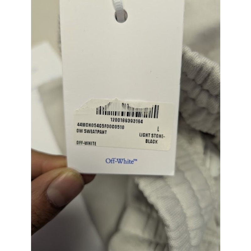 Off-White o1rshd1 OW Sweatpants in Light Stone / Black Size US 34 / EU 50 - 23 Thumbnail