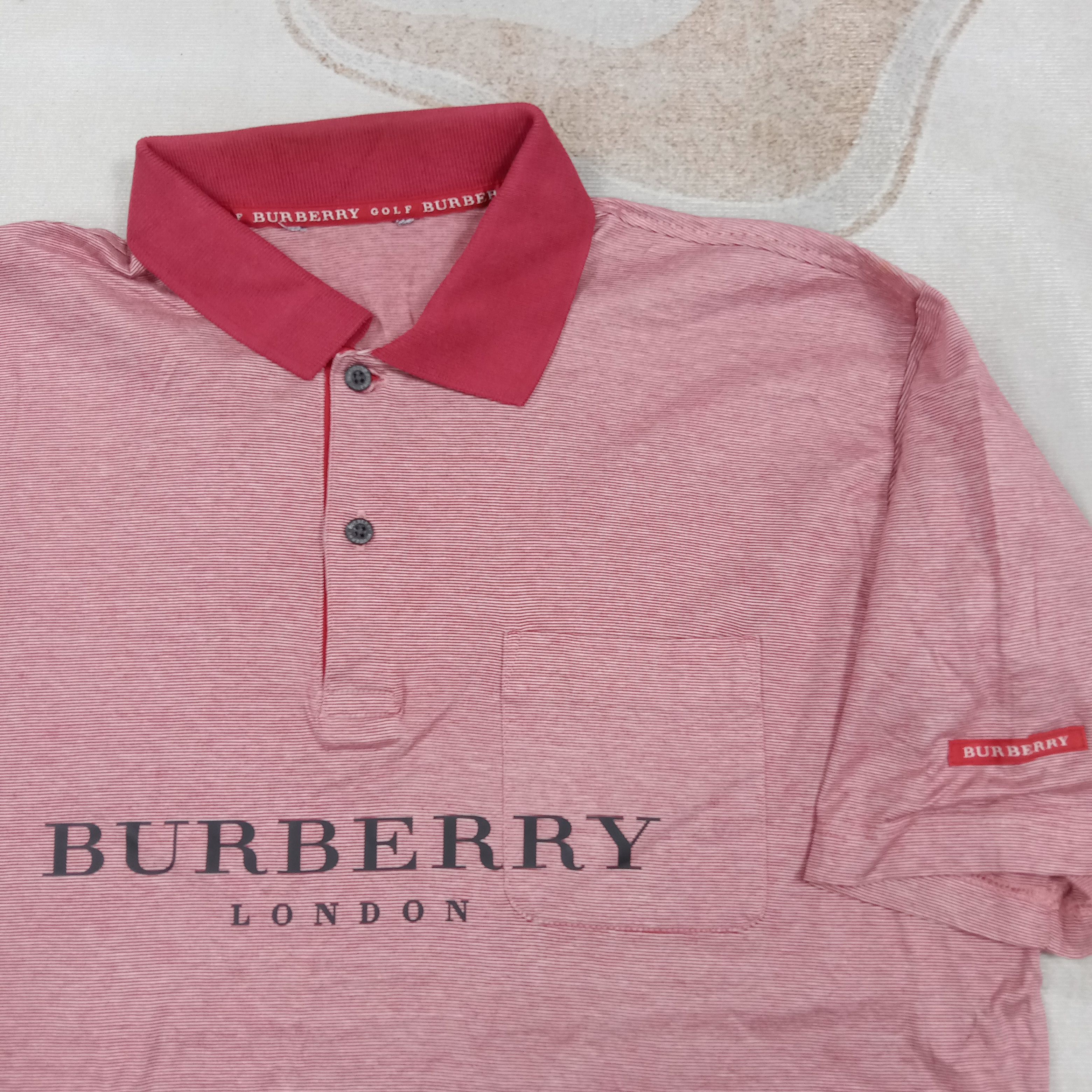 Burberry Burberry Golf Red Pinstripe Designer Polos C276N43 Size US L / EU 52-54 / 3 - 3 Thumbnail