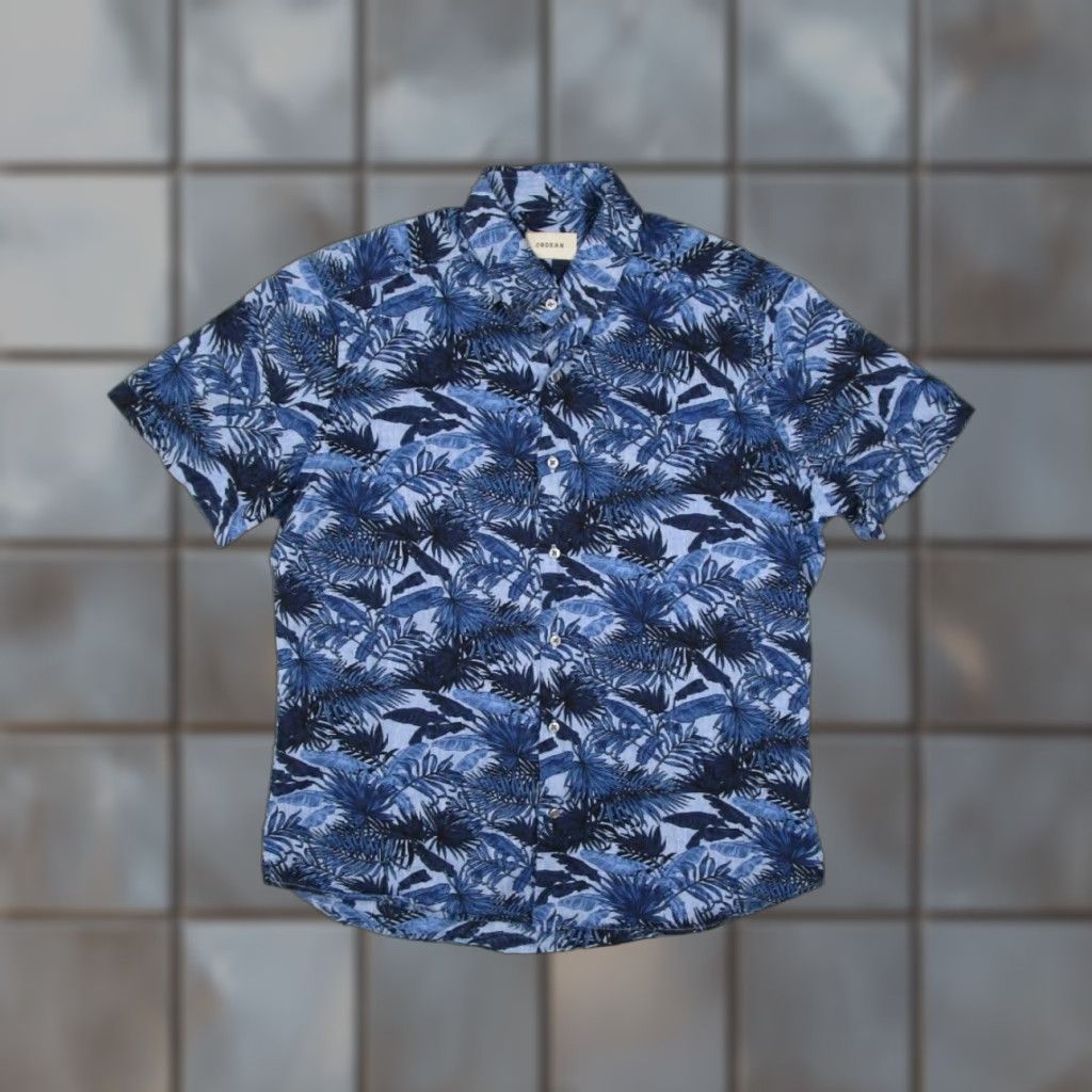 Vintage Ordean Shirt Mens Large Blue Floral Linen Blend Button Up Short Sleeve Hawaiian Size US L / EU 52-54 / 3 - 1 Thumbnail