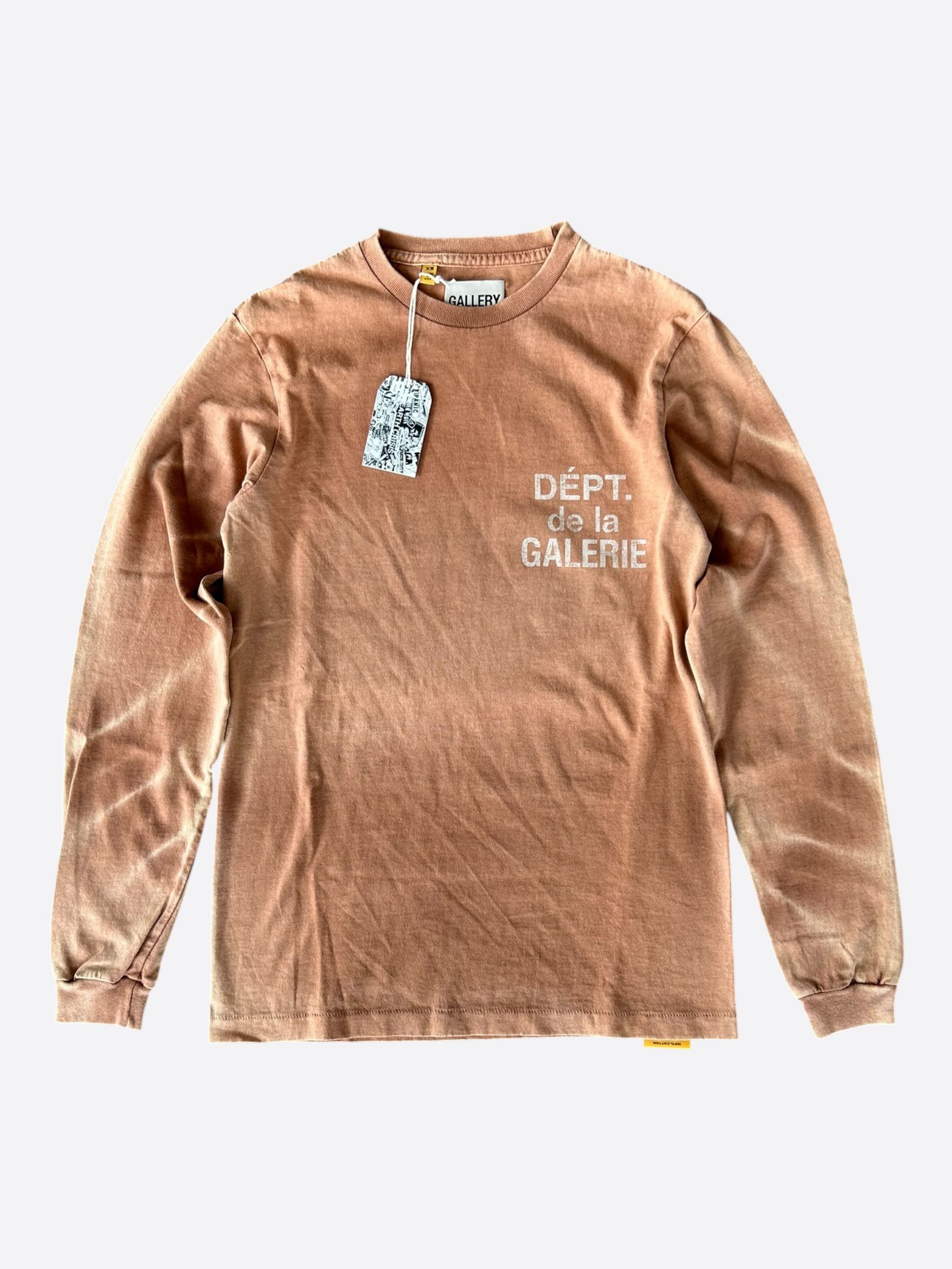 Gallery Dept. Gallery Dept Faded Brown & White Logo Longsleeve T-Shirt Size US XS / EU 42 / 0 - 1 Thumbnail