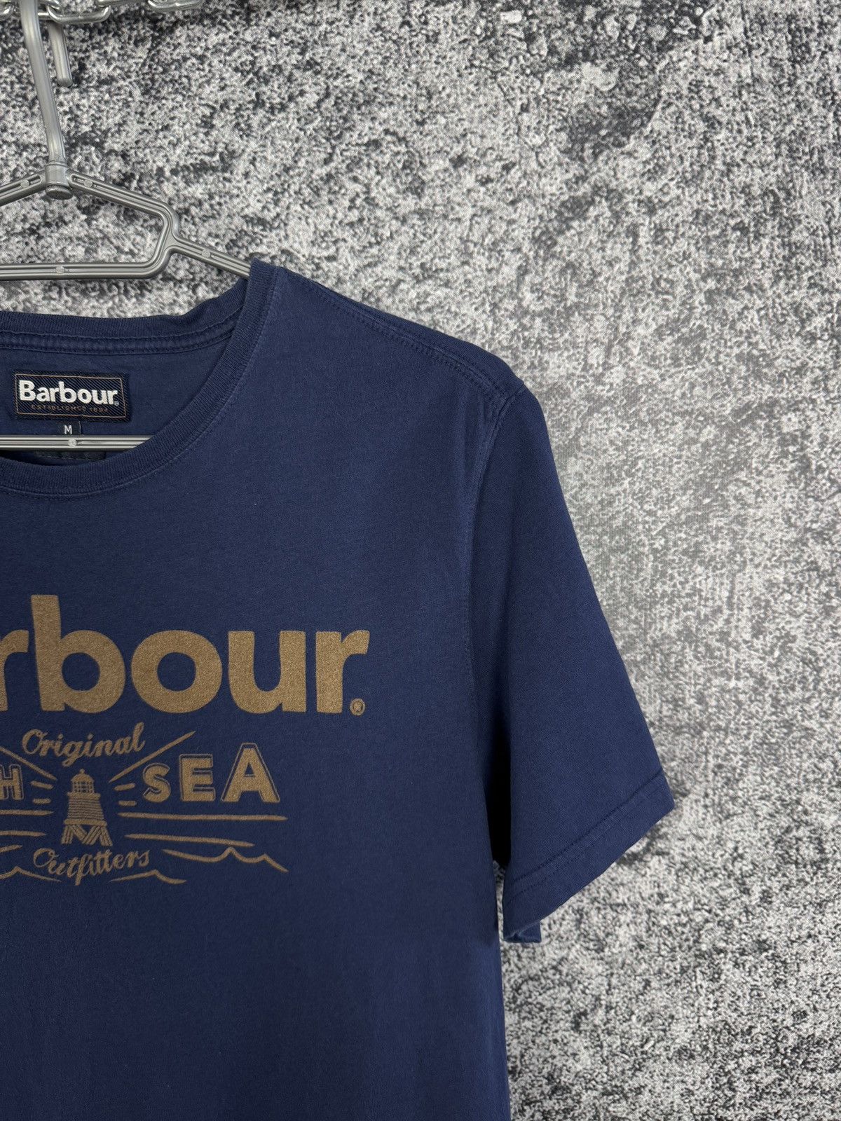 Barbour Men’s Barbour T-Shirt Big Logo N-TH Sea Tailored Fit Size M Size US M / EU 48-50 / 2 - 2 Thumbnail