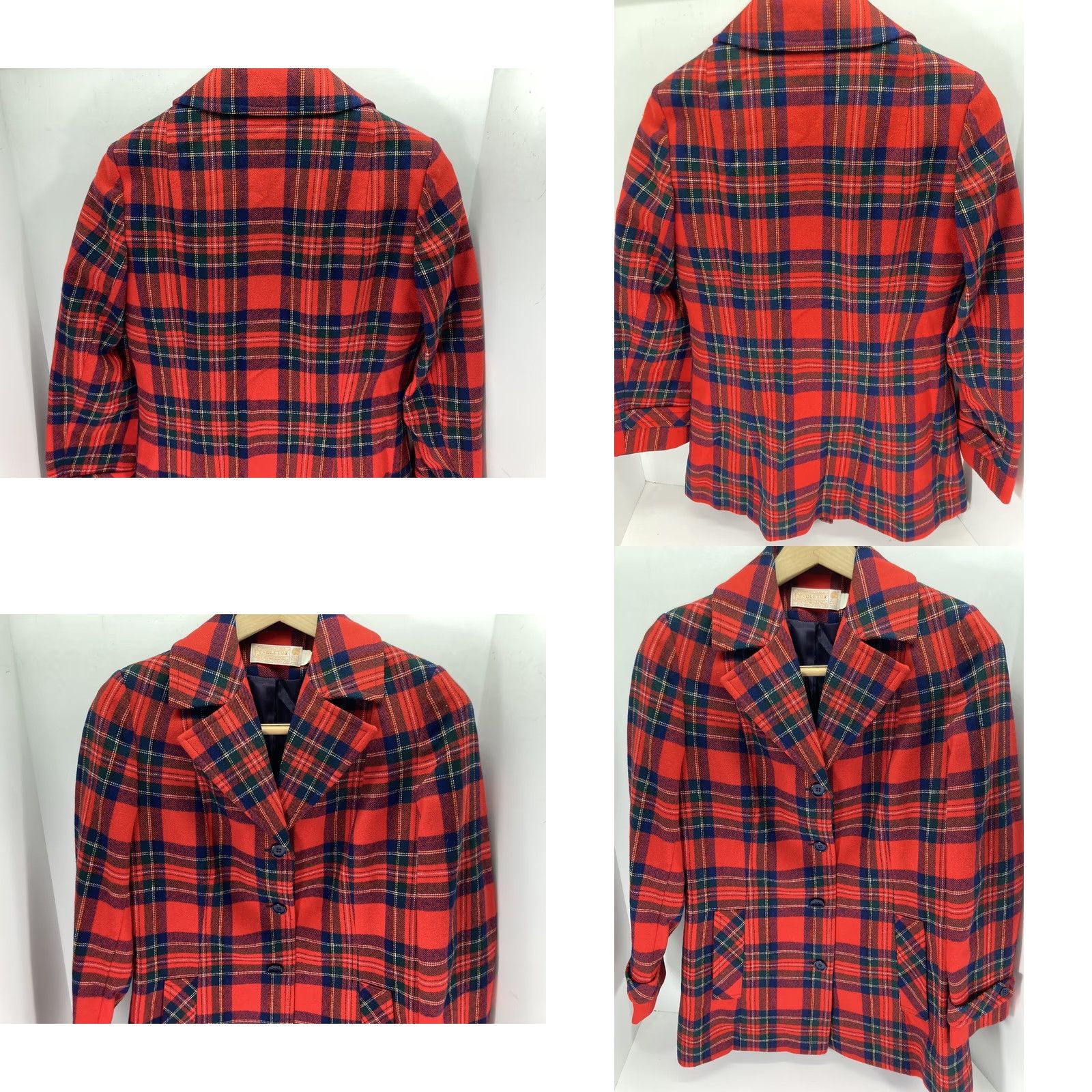 Pendleton Pendleton Wool Jacket Women Size 12 Red Plaid 4 Button Vintage USA 100% Wool Jacket Womens Red Plaid USA 12 Vintage Pendleton Wool Jacket Size XL / US 12-14 / IT 48-50 - 8 Thumbnail