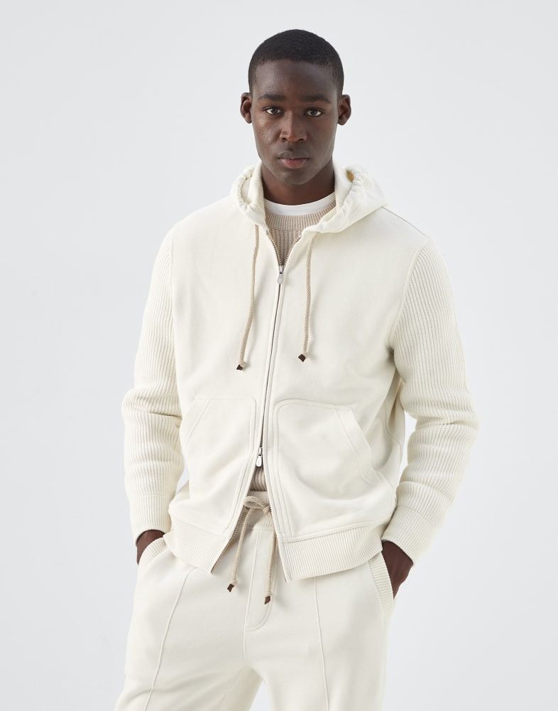 Brunello Cucinelli o1w1db10924 Cardigan Sweatshirt in Open White Size US XS / EU 42 / 0 - 1 Thumbnail