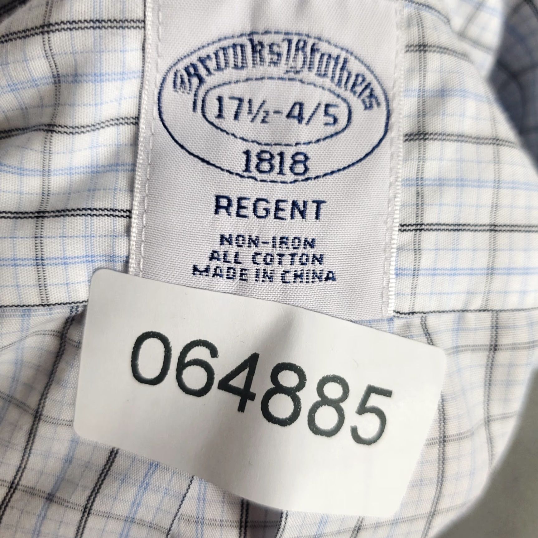 Brooks Brothers Brooks Brothers Shirt Mens 17.5 Blue Plaid Regent Dress Button Up Long Sleeve Size 46R - 8 Thumbnail