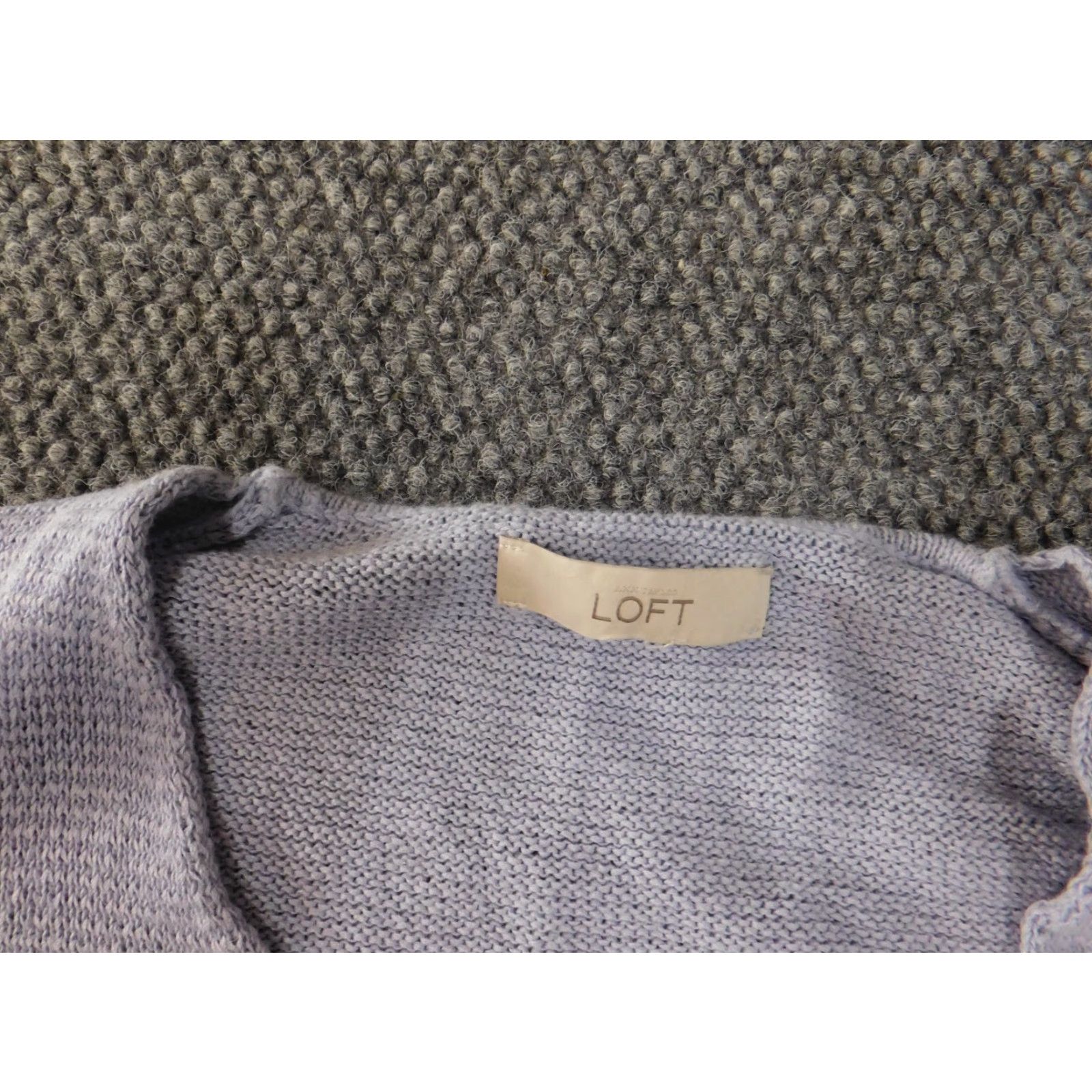 Loft LOFT Sweater Pullover Knit V-Neck Long Sleeve Women's Regular Large Purple Cotton Ramie Stretch Casual Modern Designer 90s (no) Size L / US 10 / IT 46 - 6 Thumbnail