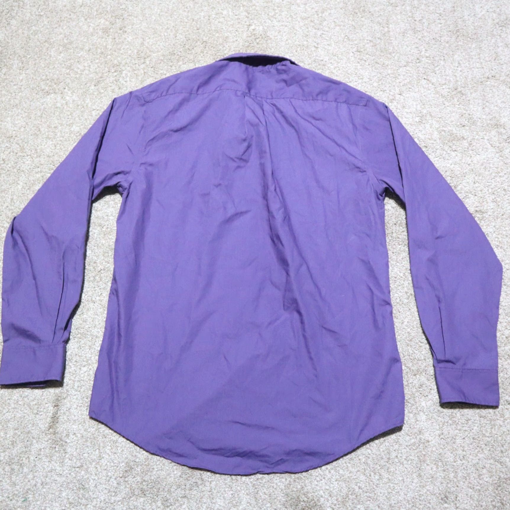 George George Button-Up Shirt Men's Size M Long Sleeve Casual Purple Cotton Size US M / EU 48-50 / 2 - 8 Thumbnail