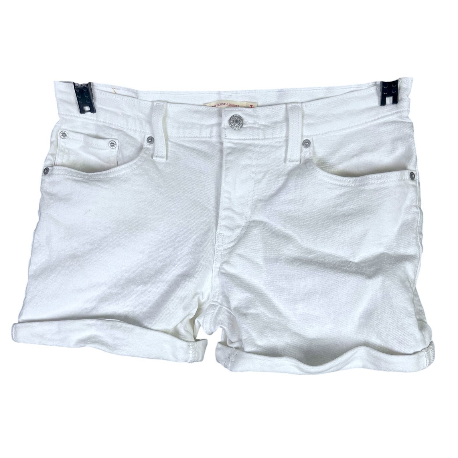 Levi's Levi's Women's 31 Mid Length White Summer 4" Jean Shorts Size 31" - 7 Thumbnail