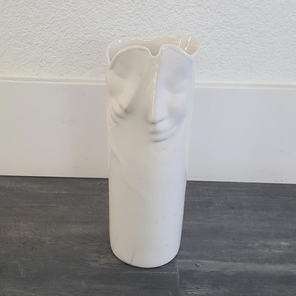 Designer White Vintage Sara Lund Double Face 1990 Vase Size ONE SIZE - 2 Thumbnail