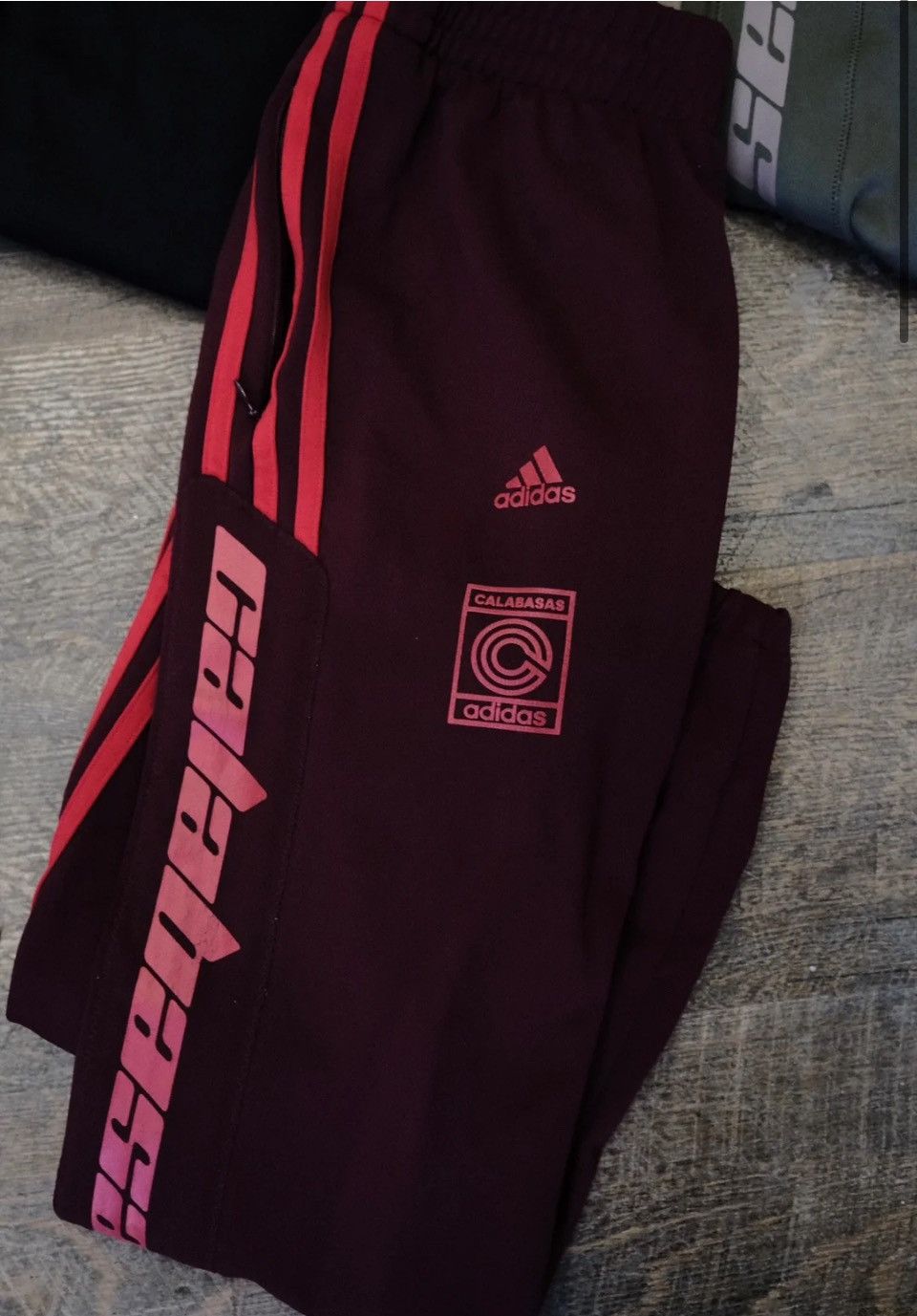 Adidas Adidas Yeezy Calabasas Track Pants (Maroon) Size US 31 - 2 Thumbnail