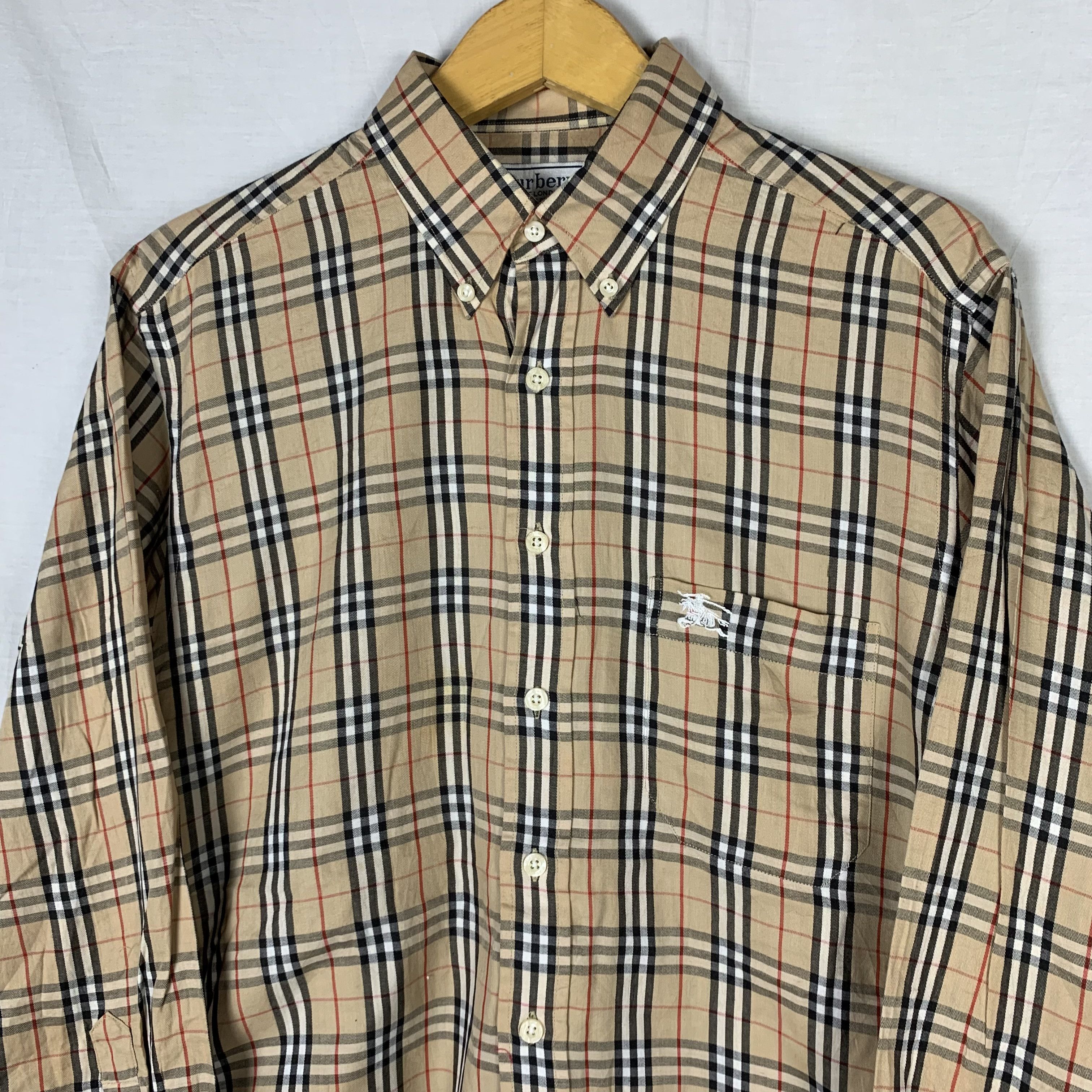 Burberry × Vintage Vintage Burberry Nova Check L/S Shirt Size US M / EU 48-50 / 2 - 2 Thumbnail