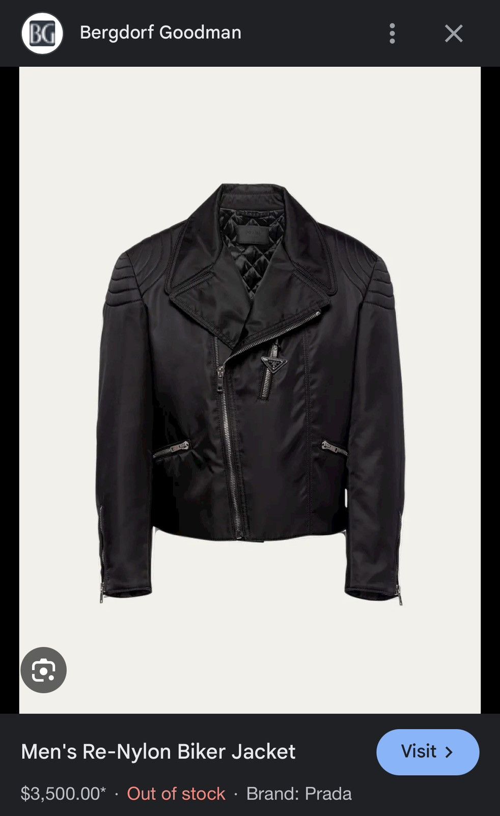 Prada Prada Re-Nylon Biker / Motorcycle Jacket Size US XL / EU 56 / 4 - 2 Thumbnail